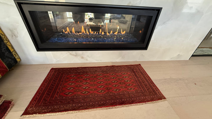 3' x 2’ Foot Authentic Vintage Persian SILK Turkman Sara Hand Knotted Small Rug – BR2544