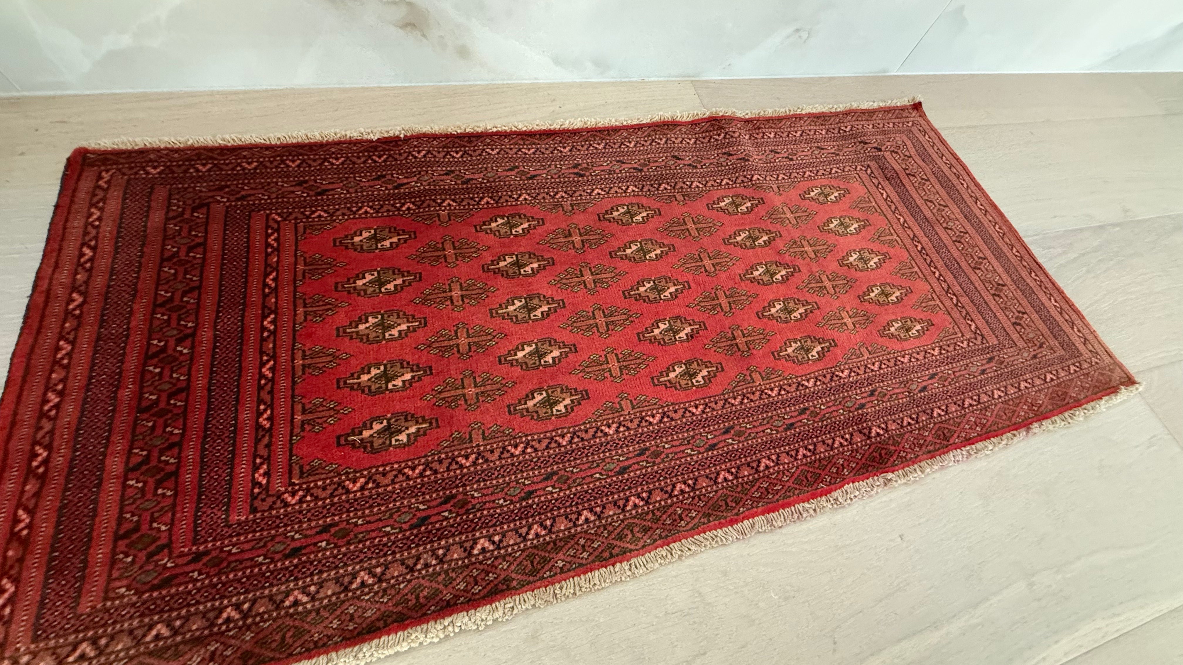 3' x 2’ Foot Authentic Vintage Persian-Style SILK Turkman Sara Hand Knotted Small Rug – BR2544