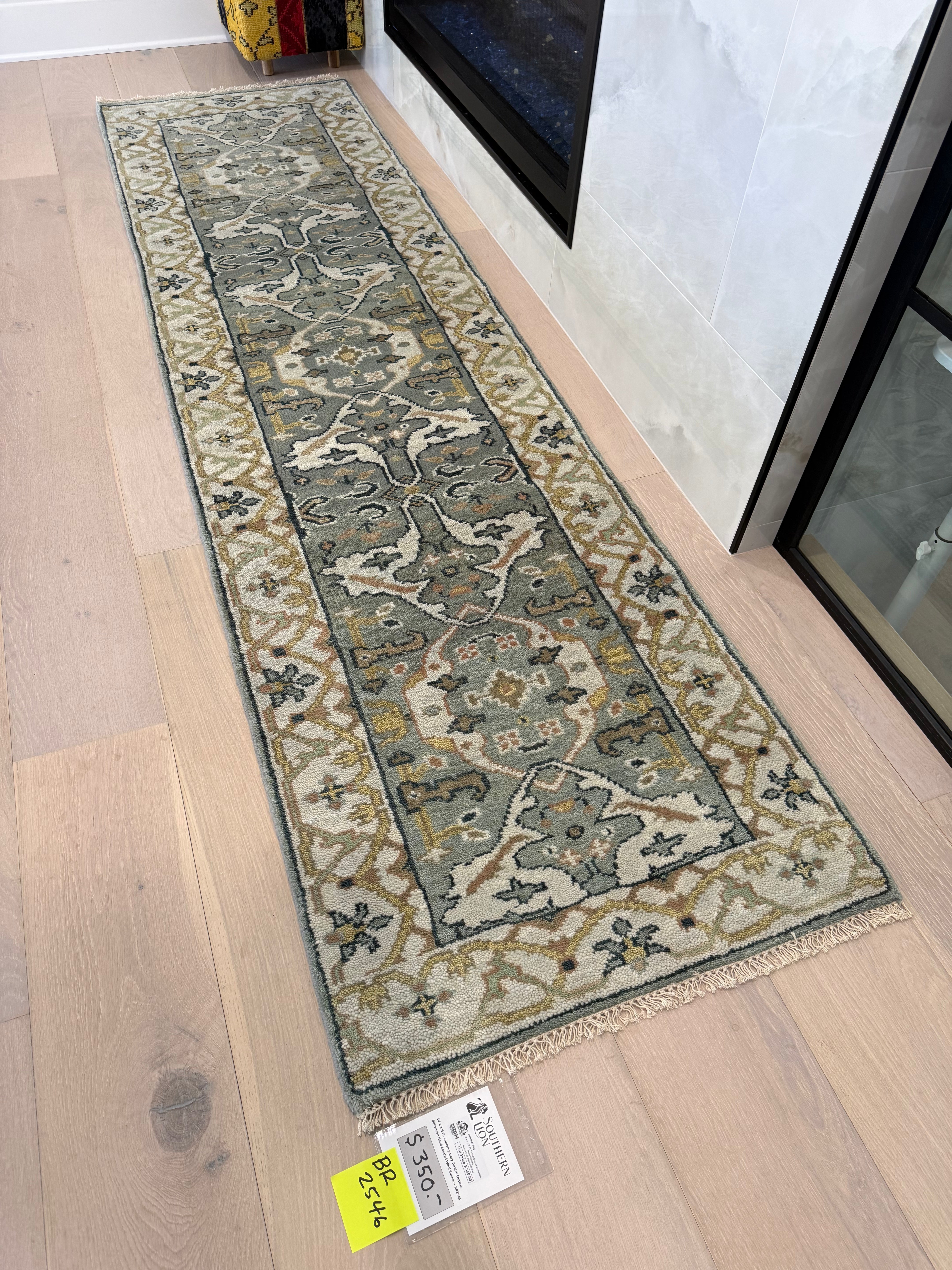 10' x 2 1/2' Ft. Contemporary Turkish Oushak Bohemian Hand Knotted Wool Runner - BR2546