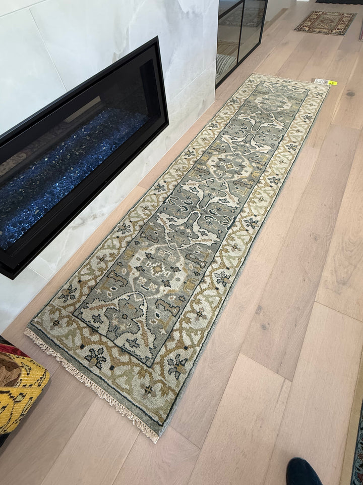 10' x 2 1/2' Ft. Contemporary Turkish Oushak Bohemian Hand Knotted Wool Runner - BR2546