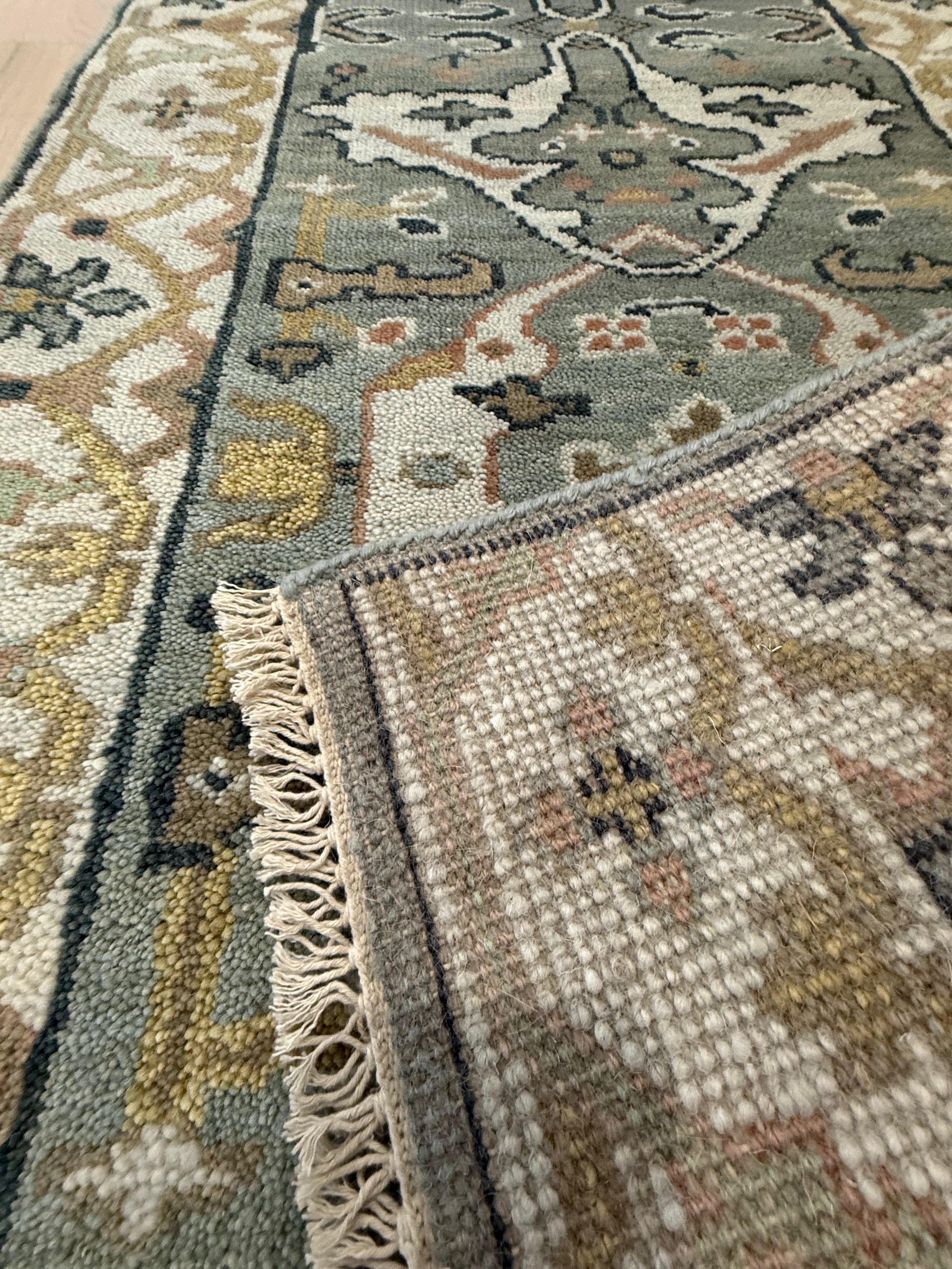 10' x 2 1/2' Ft. Contemporary Turkish Oushak Bohemian Hand Knotted Wool Runner - BR2546
