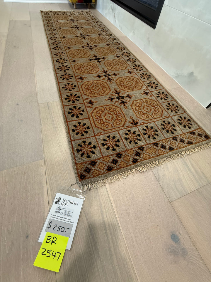 8’ x 2 ½ Ft. Contemporary Turkish Oushak Bohemian Hand Knotted Wool Runner – BR2547