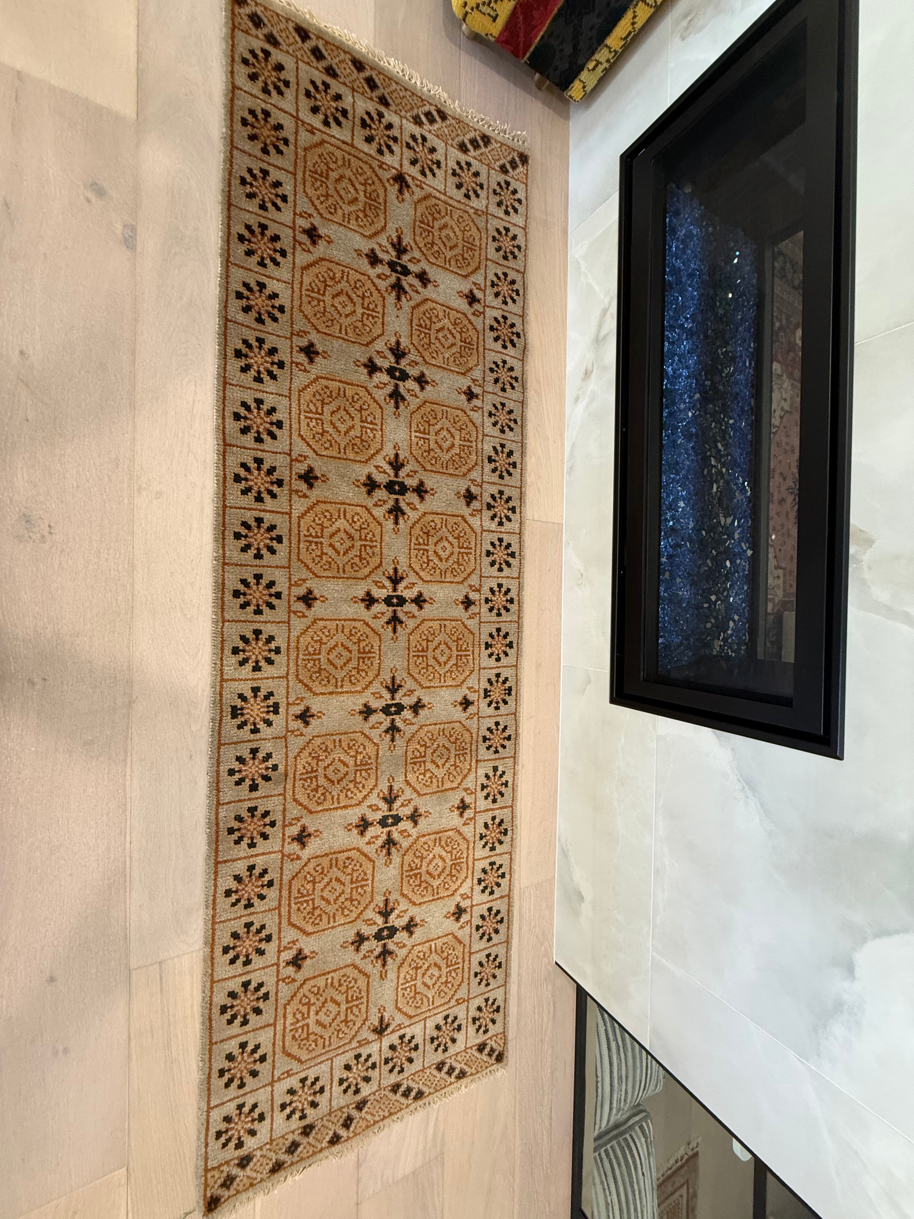 8’ x 2 ½ Ft. Contemporary Turkish Oushak Bohemian Hand Knotted Wool Runner – BR2547