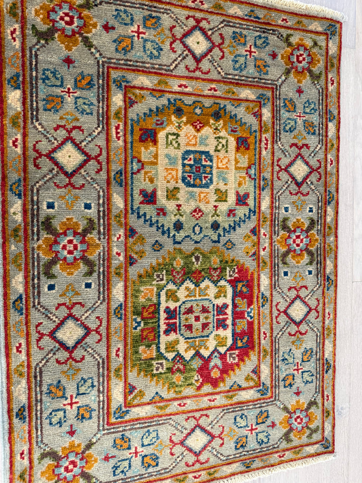 2’ x 3’ Ft. Contemporary Imported Caucasian Kazak Hand Knotted Wool Area Rug – BR2552