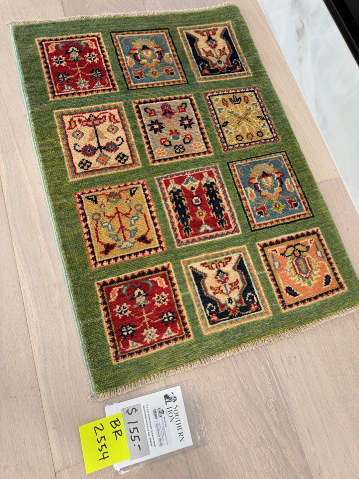 2’ x 3’ Ft. Contemporary Imported Caucasian Kazak Hand Knotted Wool Area Rug – BR2554