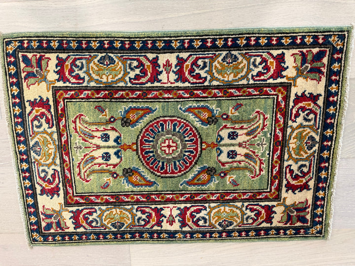 2’ x 3’ Ft. Contemporary Imported Caucasian Kazak Hand Knotted Wool Area Rug – BR2555