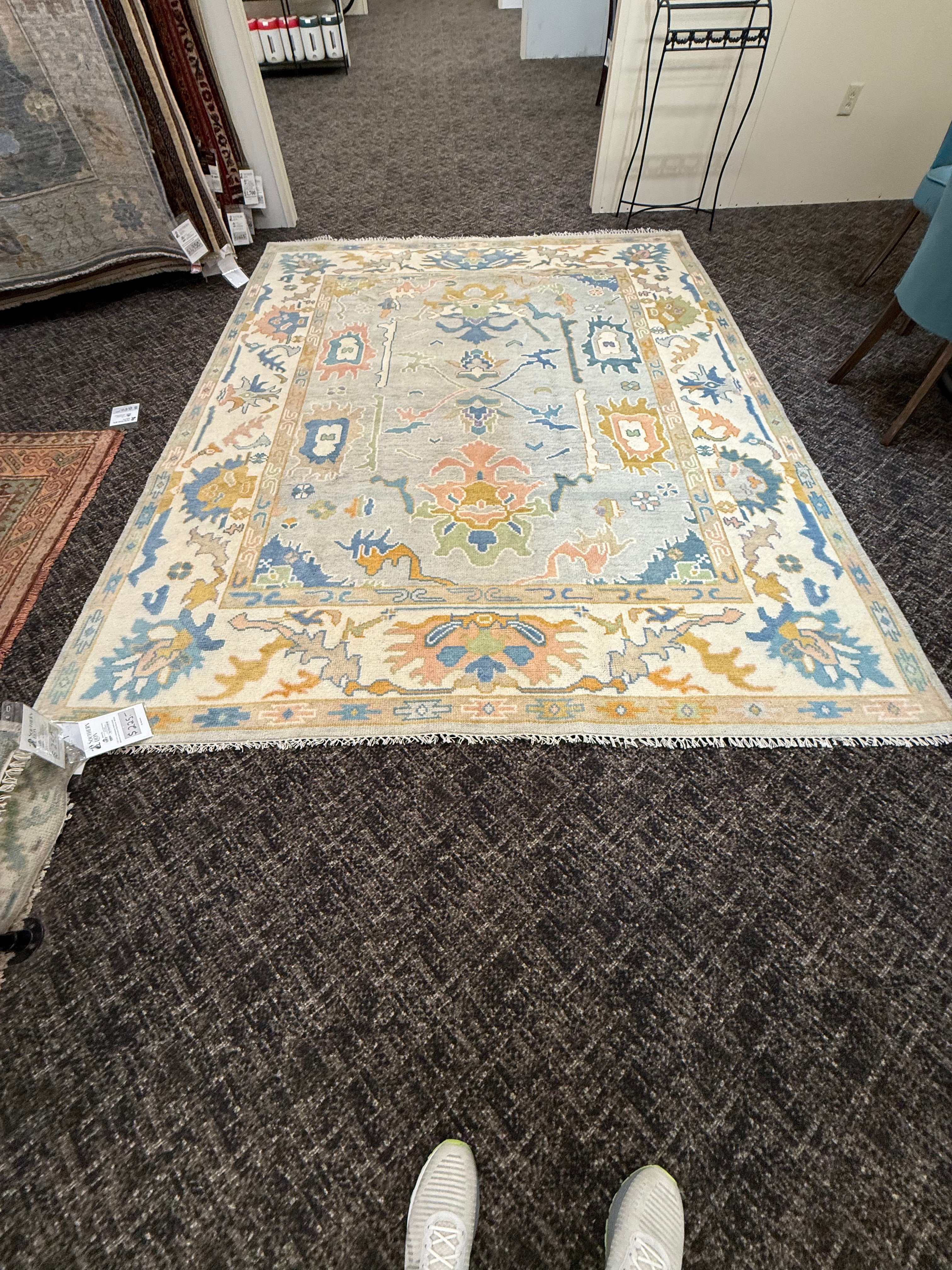8' x 10' Ft. Turkish Bohemian Oushak Contemporary Hand Knotted Wool Rug - BR2558