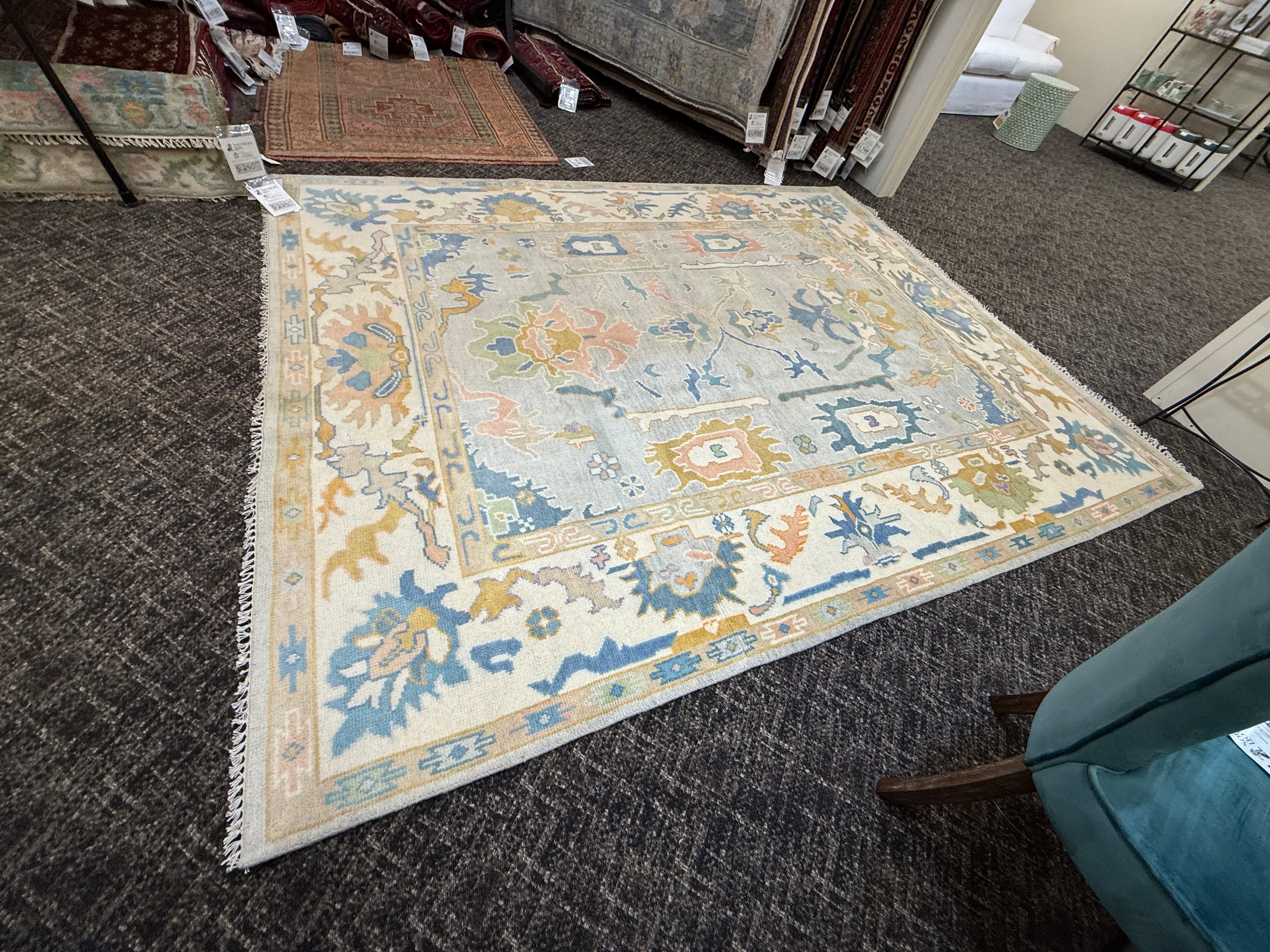 8' x 10' Ft. Turkish Bohemian Oushak Contemporary Hand Knotted Wool Rug - BR2558
