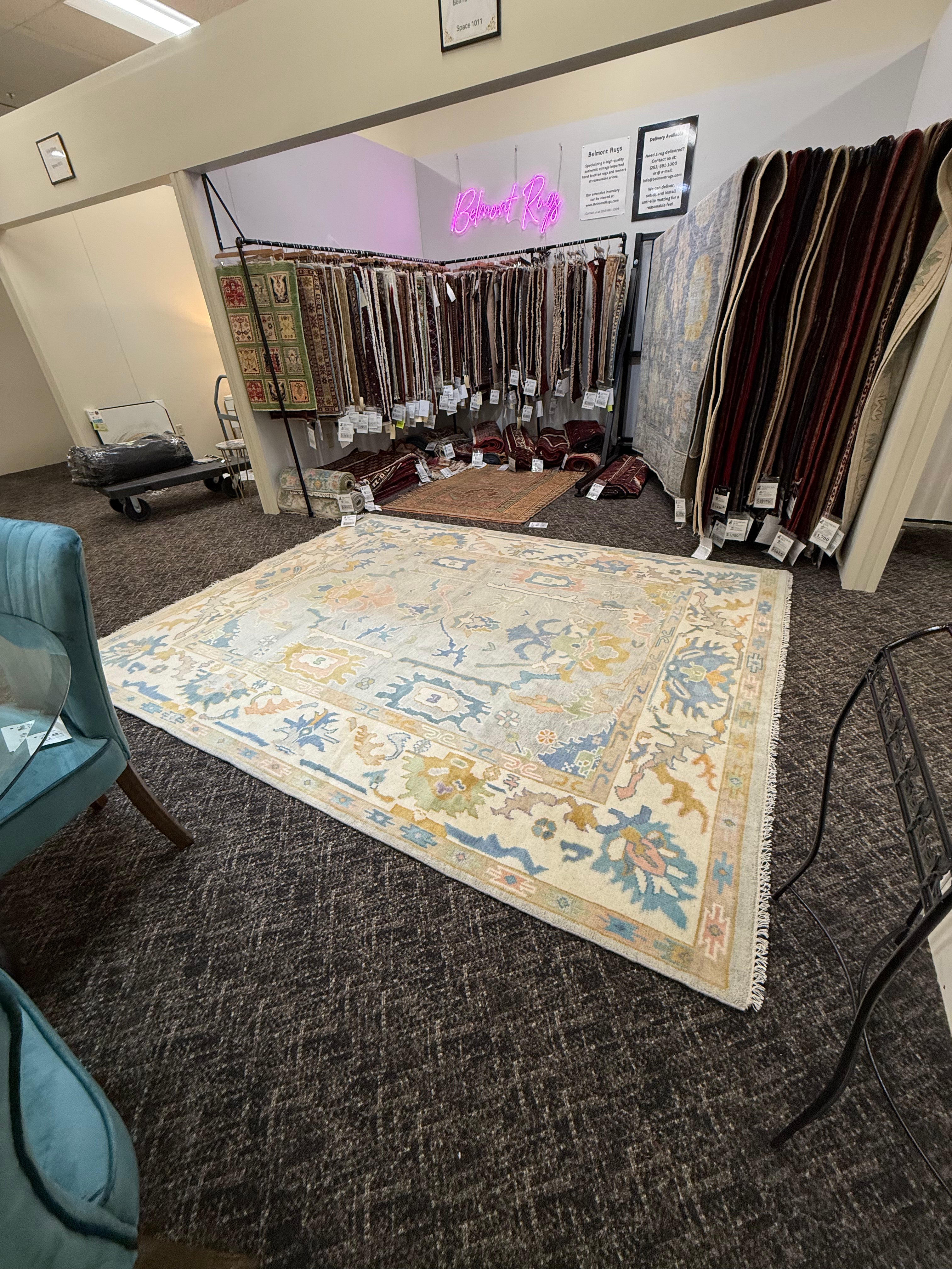 8' x 10' Ft. Turkish Bohemian Oushak Contemporary Hand Knotted Wool Rug - BR2558