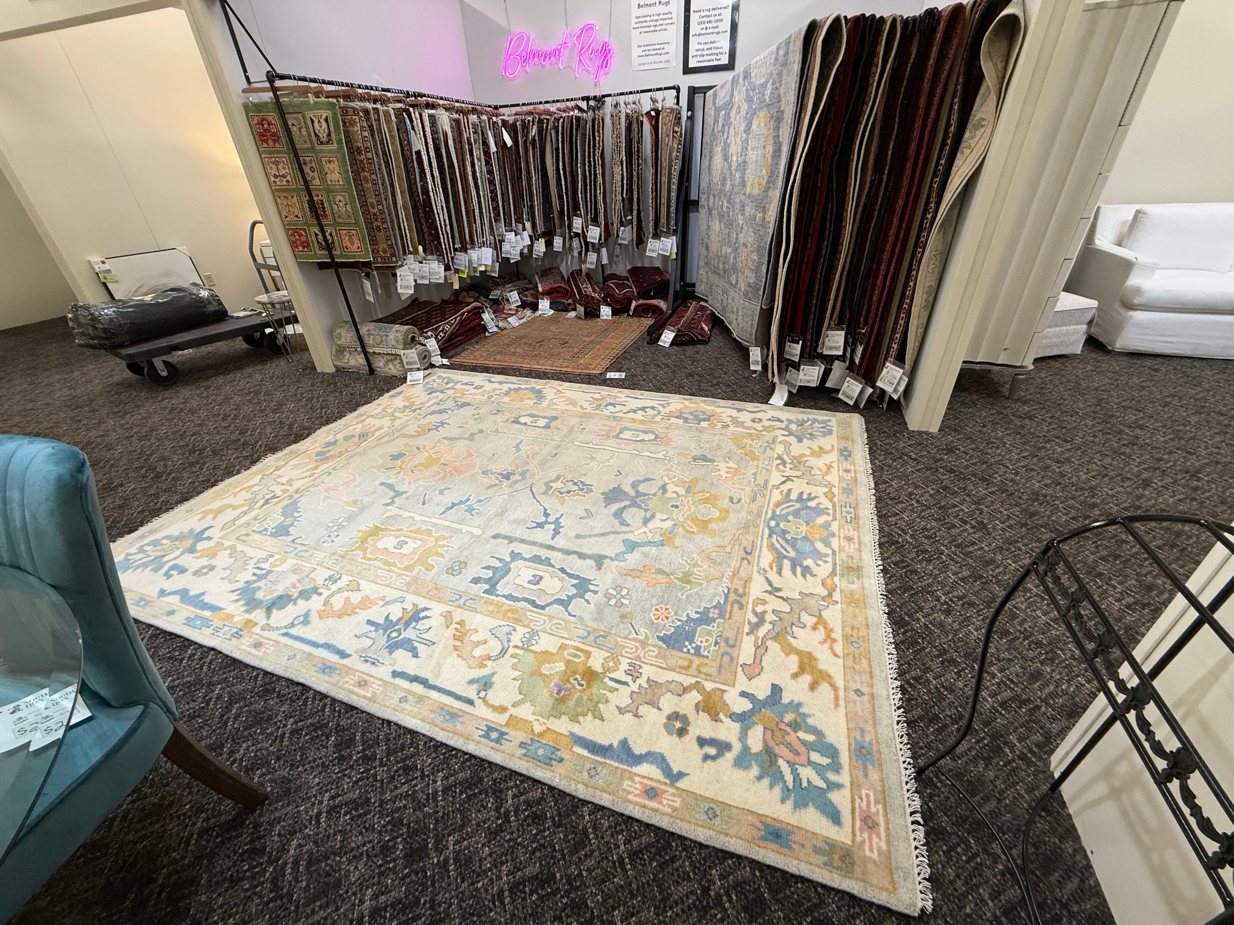 8' x 10' Ft. Turkish Bohemian Oushak Contemporary Hand Knotted Wool Rug - BR2558