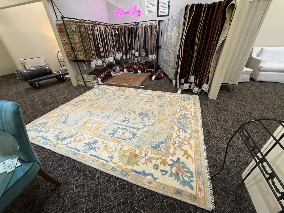 8' x 10' Ft. Turkish Bohemian Oushak Contemporary Hand Knotted Wool Rug - BR2558
