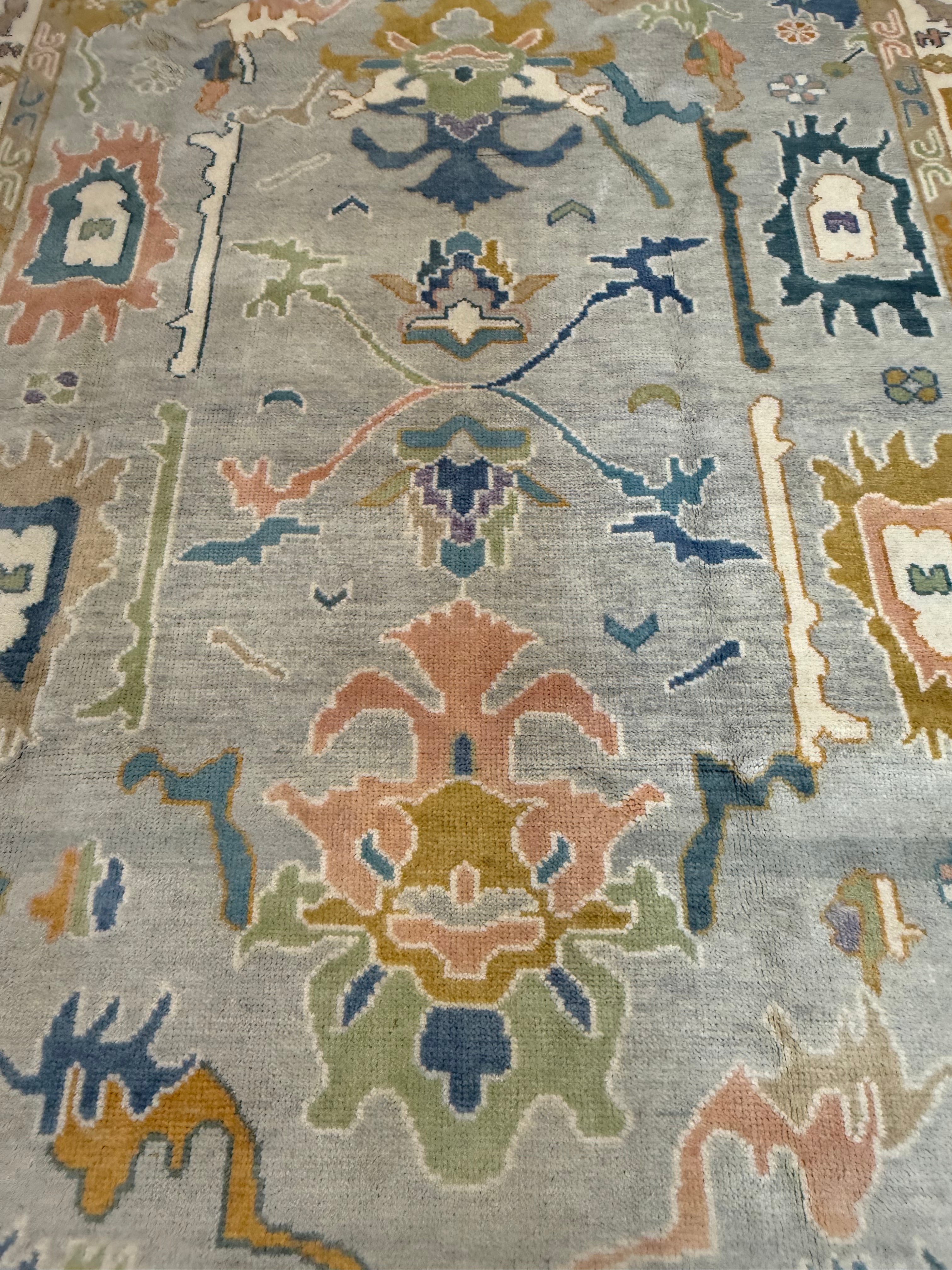 8' x 10' Ft. Turkish Bohemian Oushak Contemporary Hand Knotted Wool Rug - BR2558