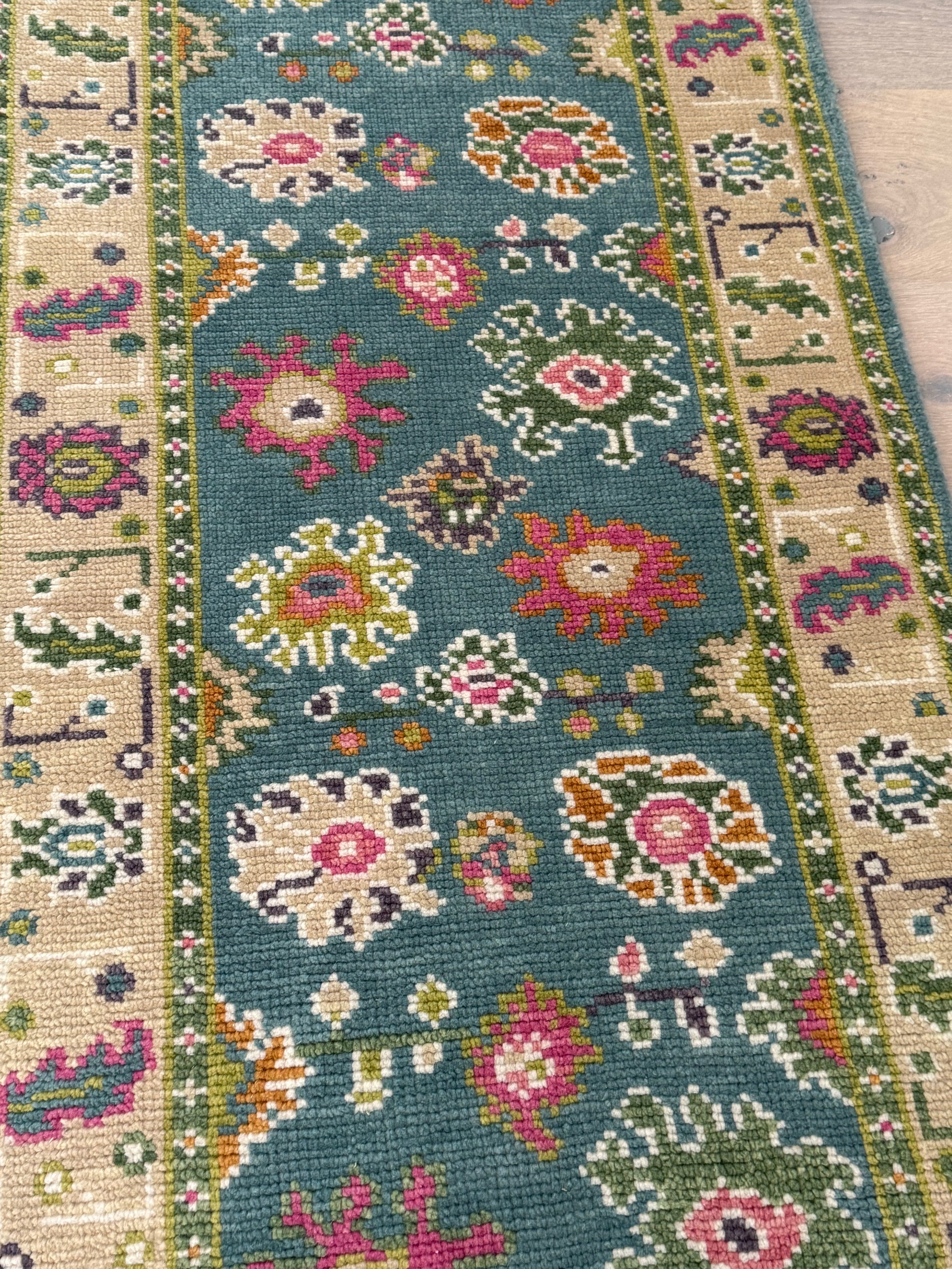 2.7’ x 8' Ft. Contemporary Turkish Oushak Bohemian Hand Knotted Wool Runner – BR2577