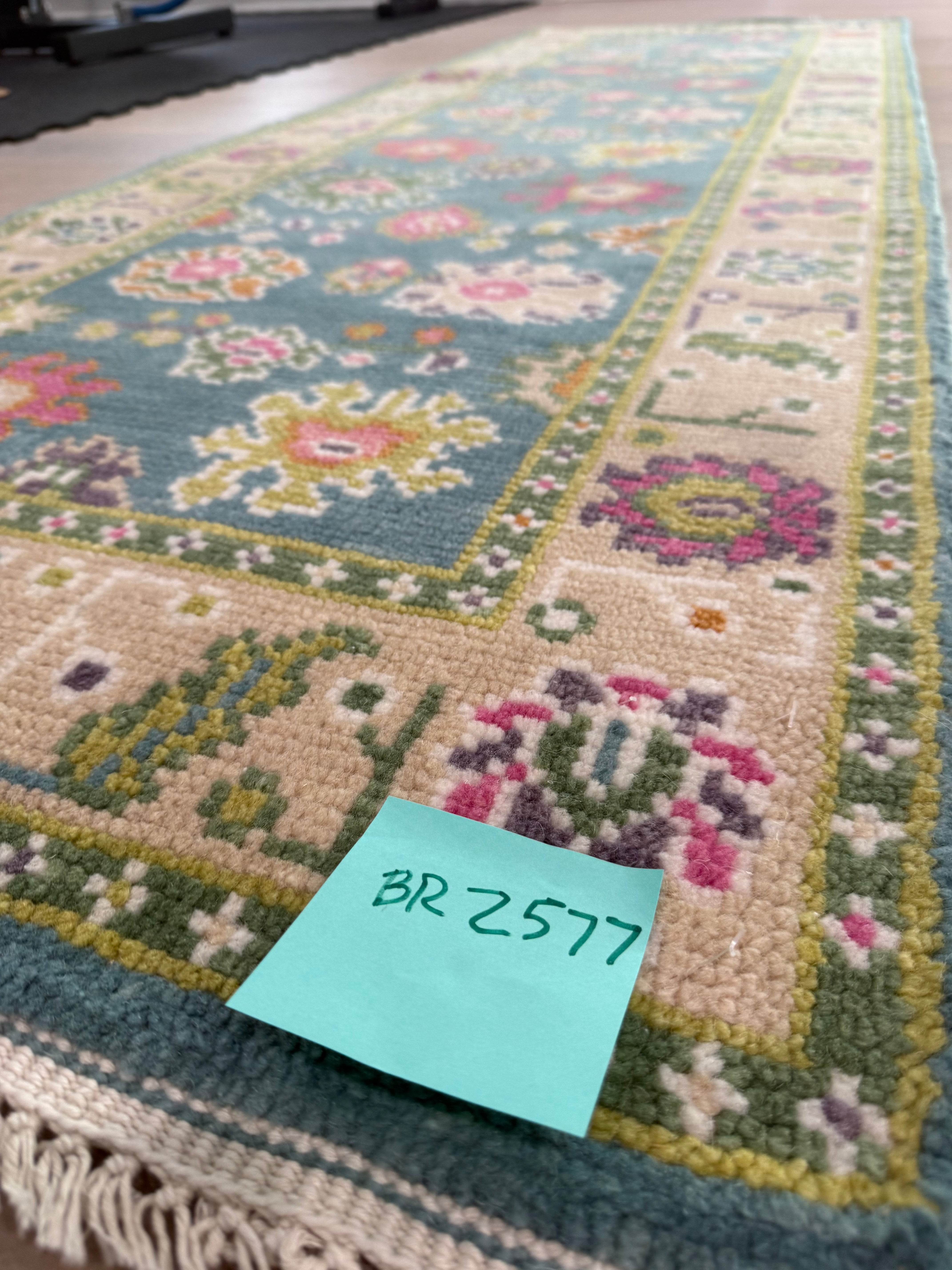 2.7’ x 8' Ft. Contemporary Turkish Oushak Bohemian Hand Knotted Wool Runner – BR2577