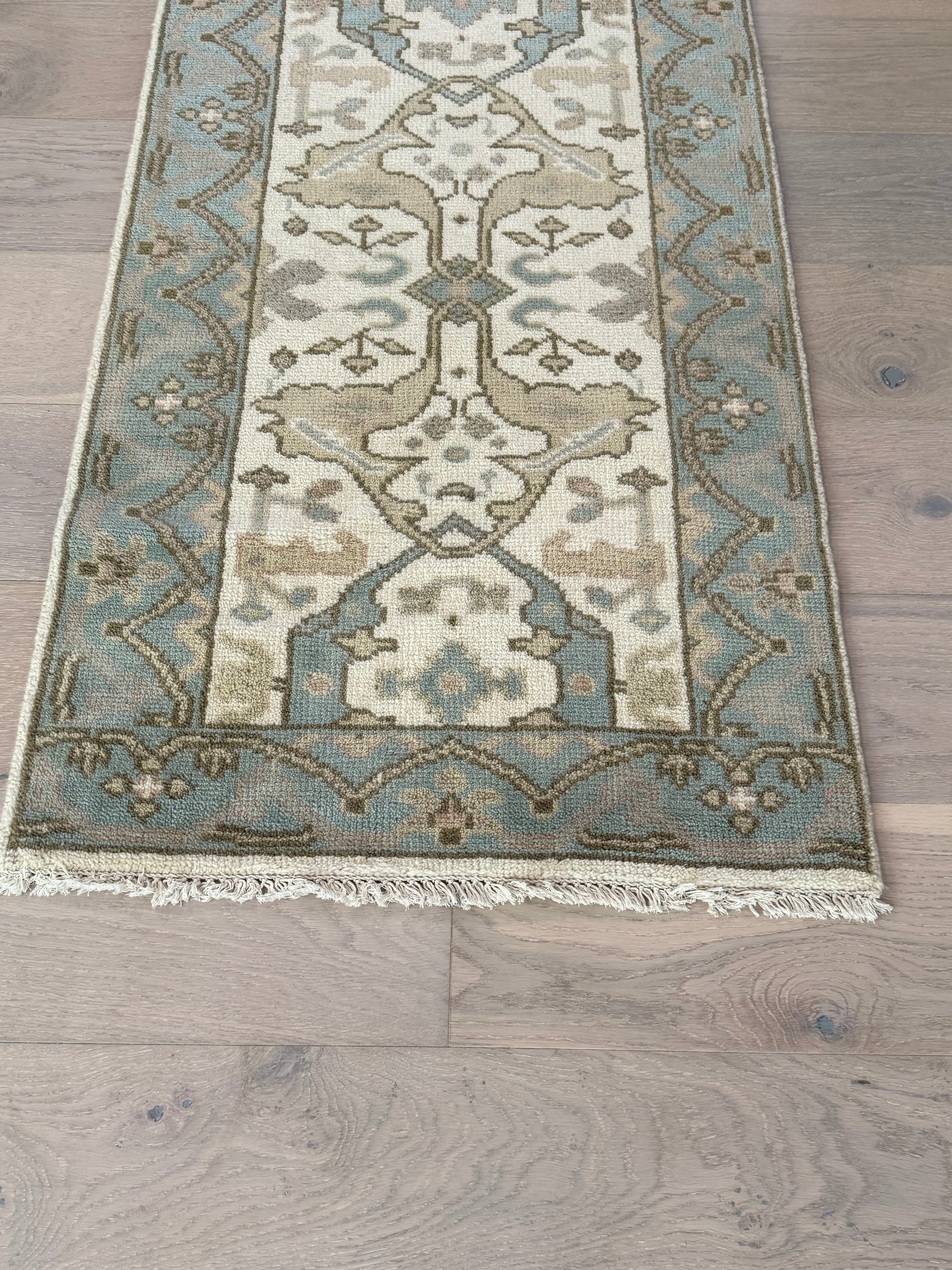 2.7’ x 8' Ft. Contemporary Turkish Oushak Bohemian Hand Knotted Wool Runner – BR2576