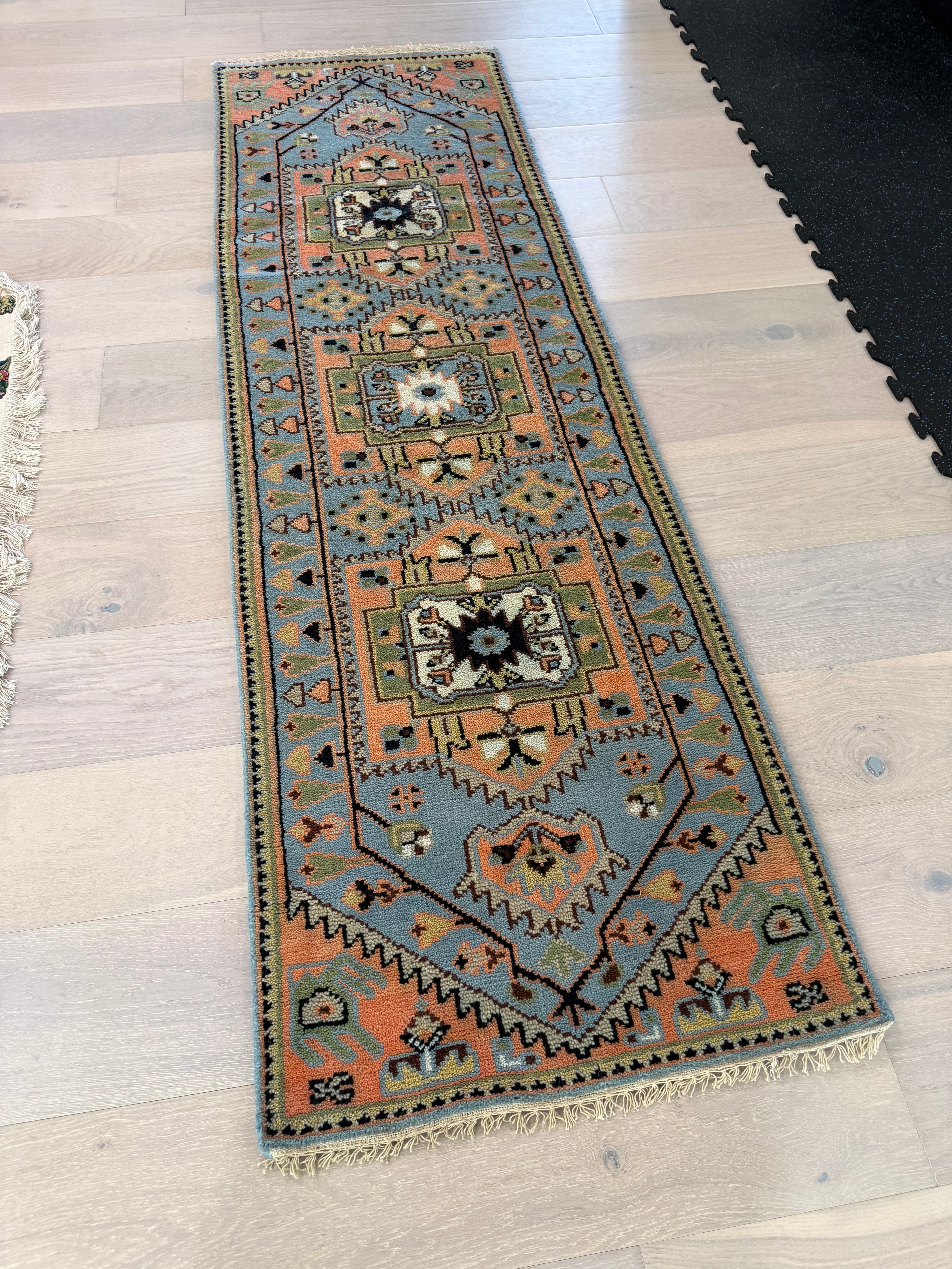 2.5’ x 8' Ft. Contemporary Turkish Oushak Bohemian Hand Knotted Wool Runner – BR2578
