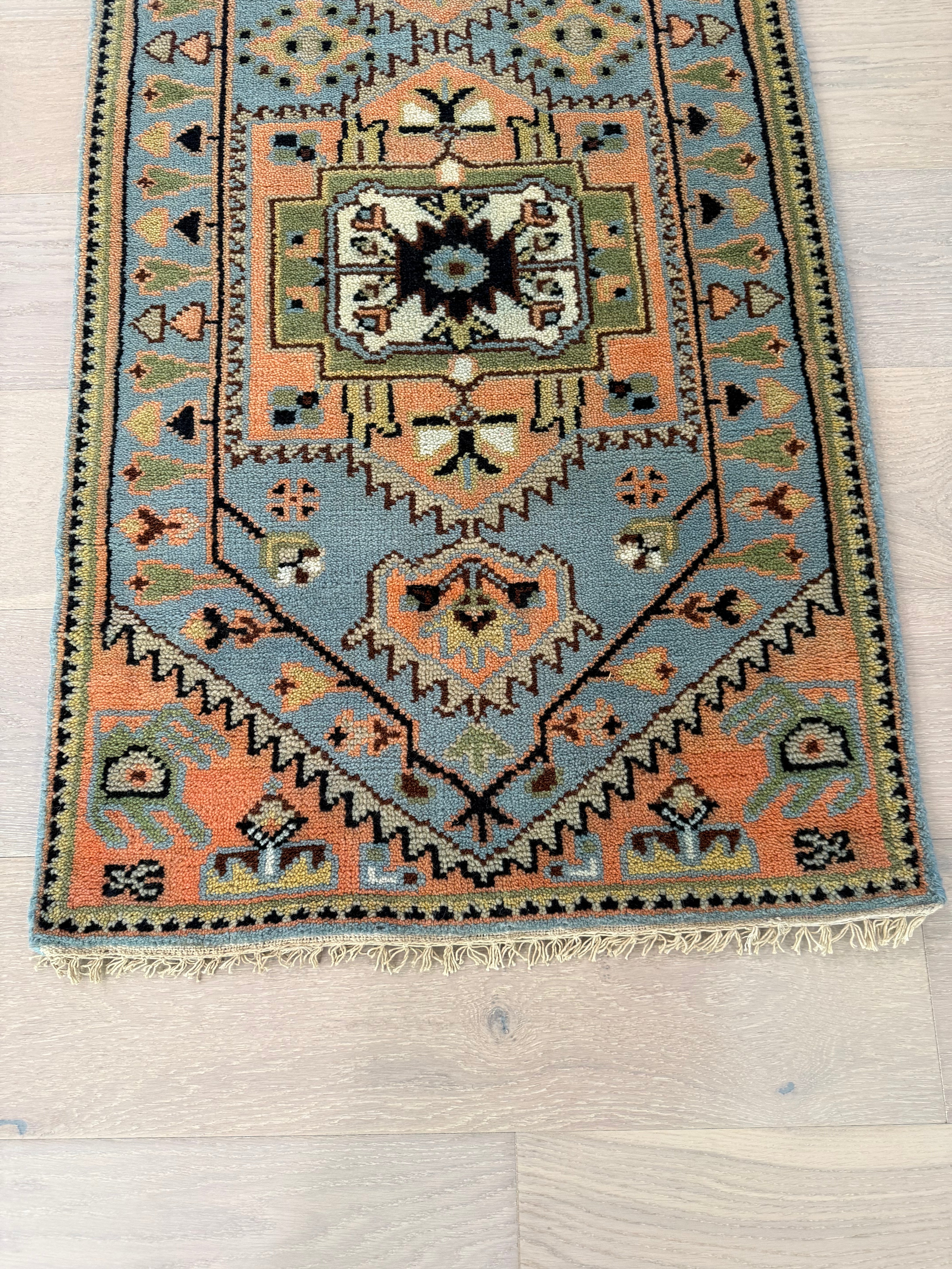 2.5’ x 8' Ft. Contemporary Turkish Oushak Bohemian Hand Knotted Wool Runner – BR2578