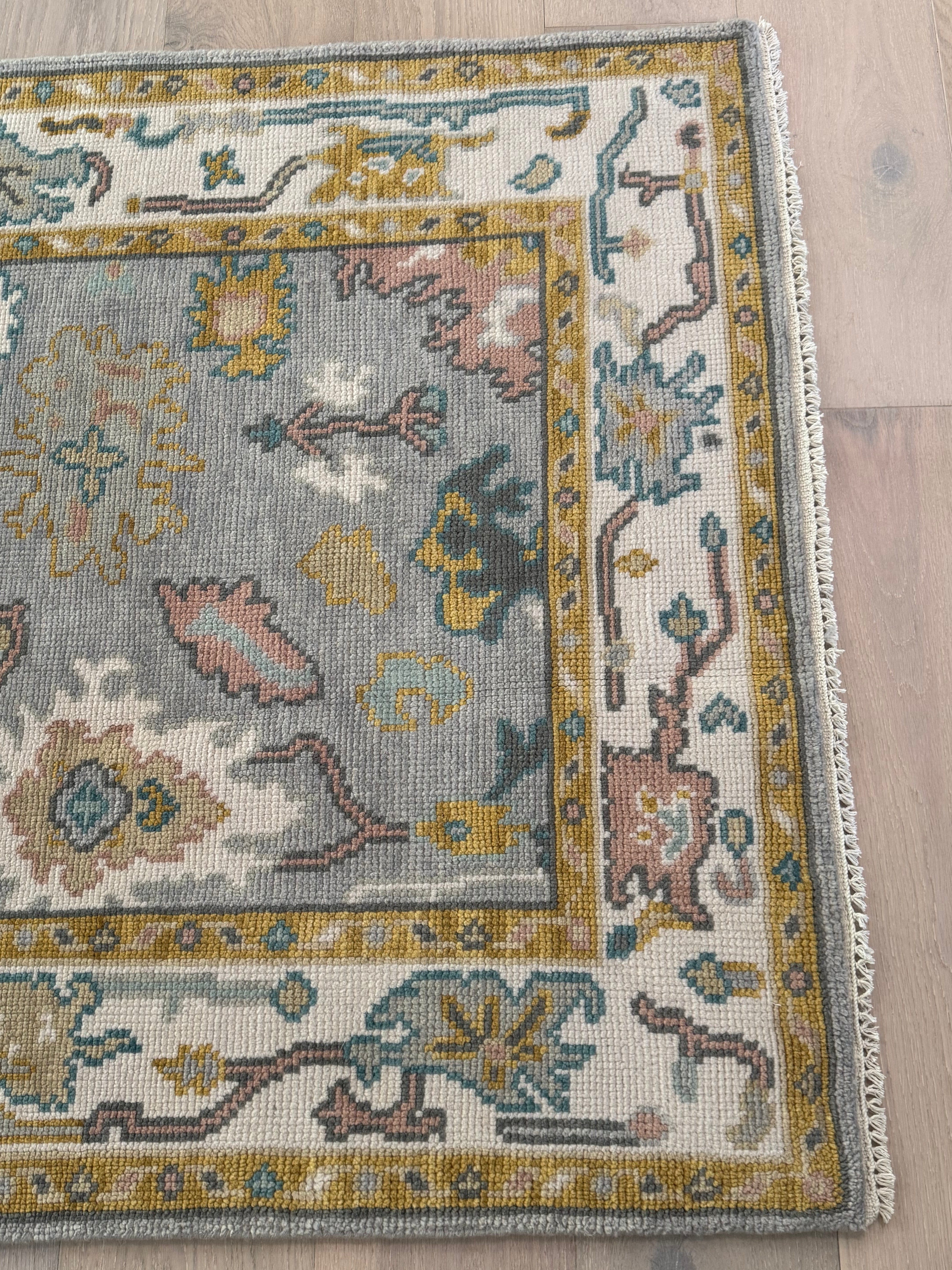 4' x 6' Ft. Contemporary Turkish Oushak Bohemian Hand Knotted Wool Runner - BR2571