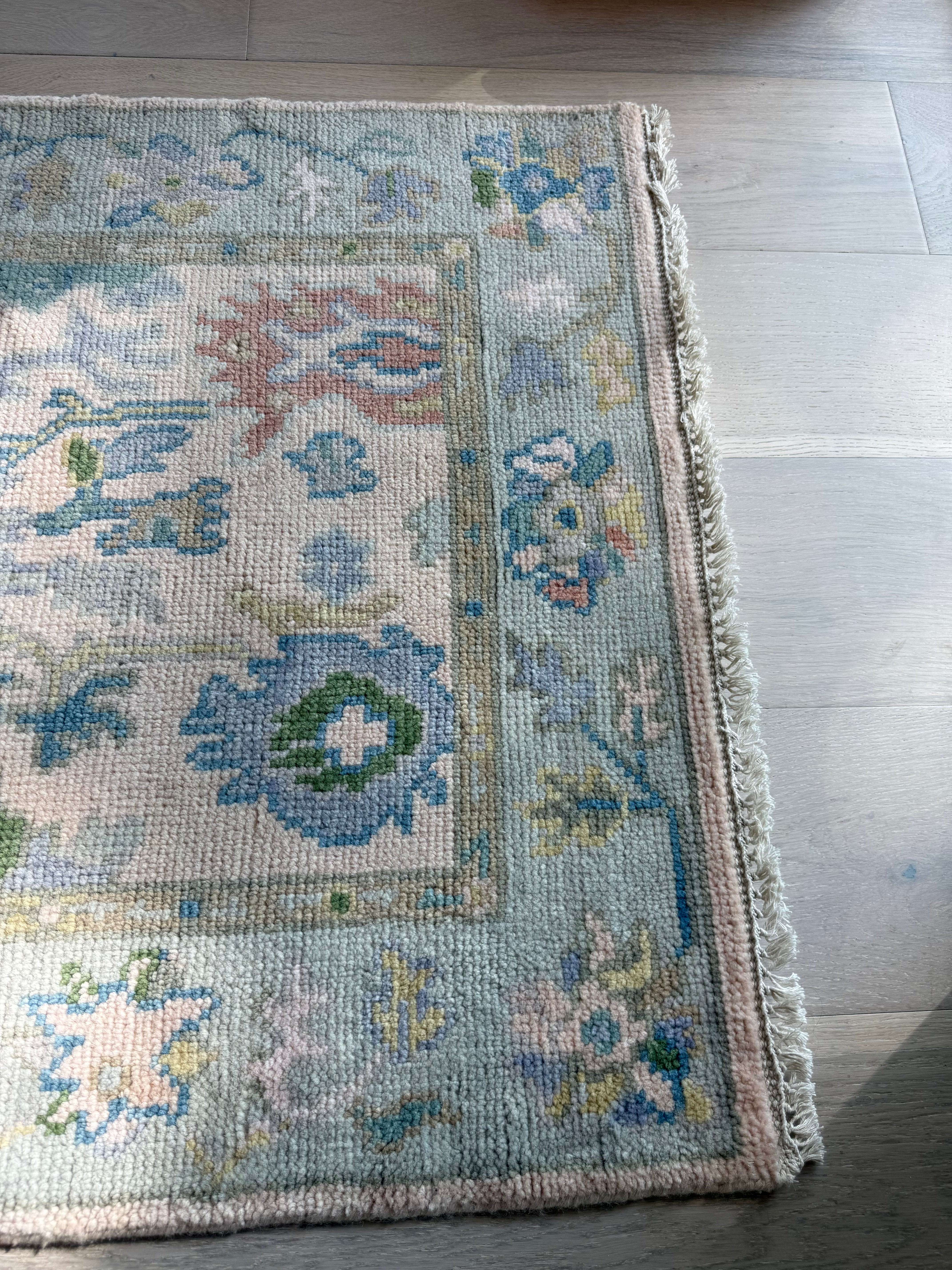 3' x 5' Ft. Contemporary Turkish Oushak Bohemian Hand Knotted Wool Runner - BR2570