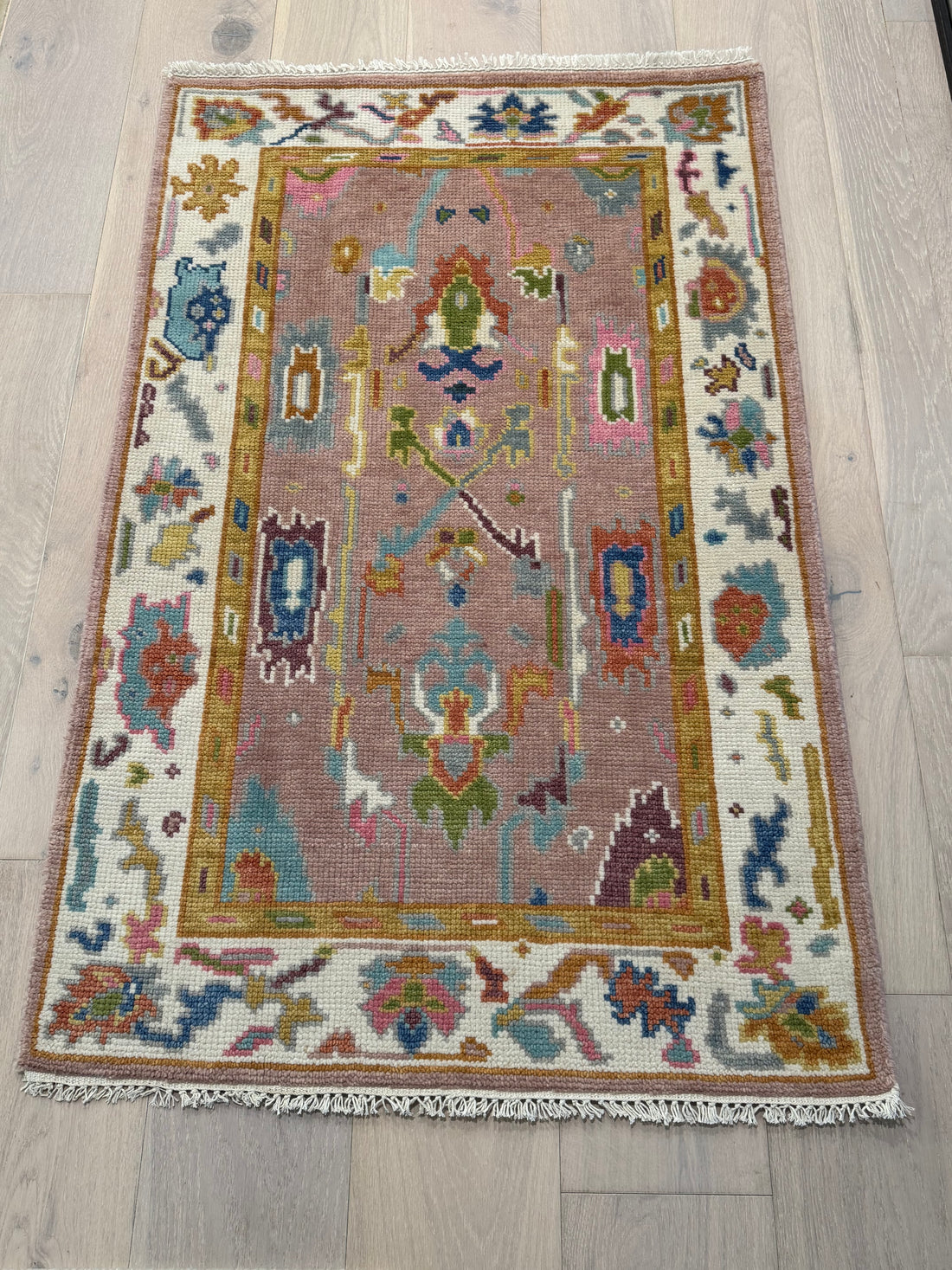 3.1' x 5' Ft. Contemporary Turkish Oushak Bohemian Hand Knotted Wool Area Rug – BR2581