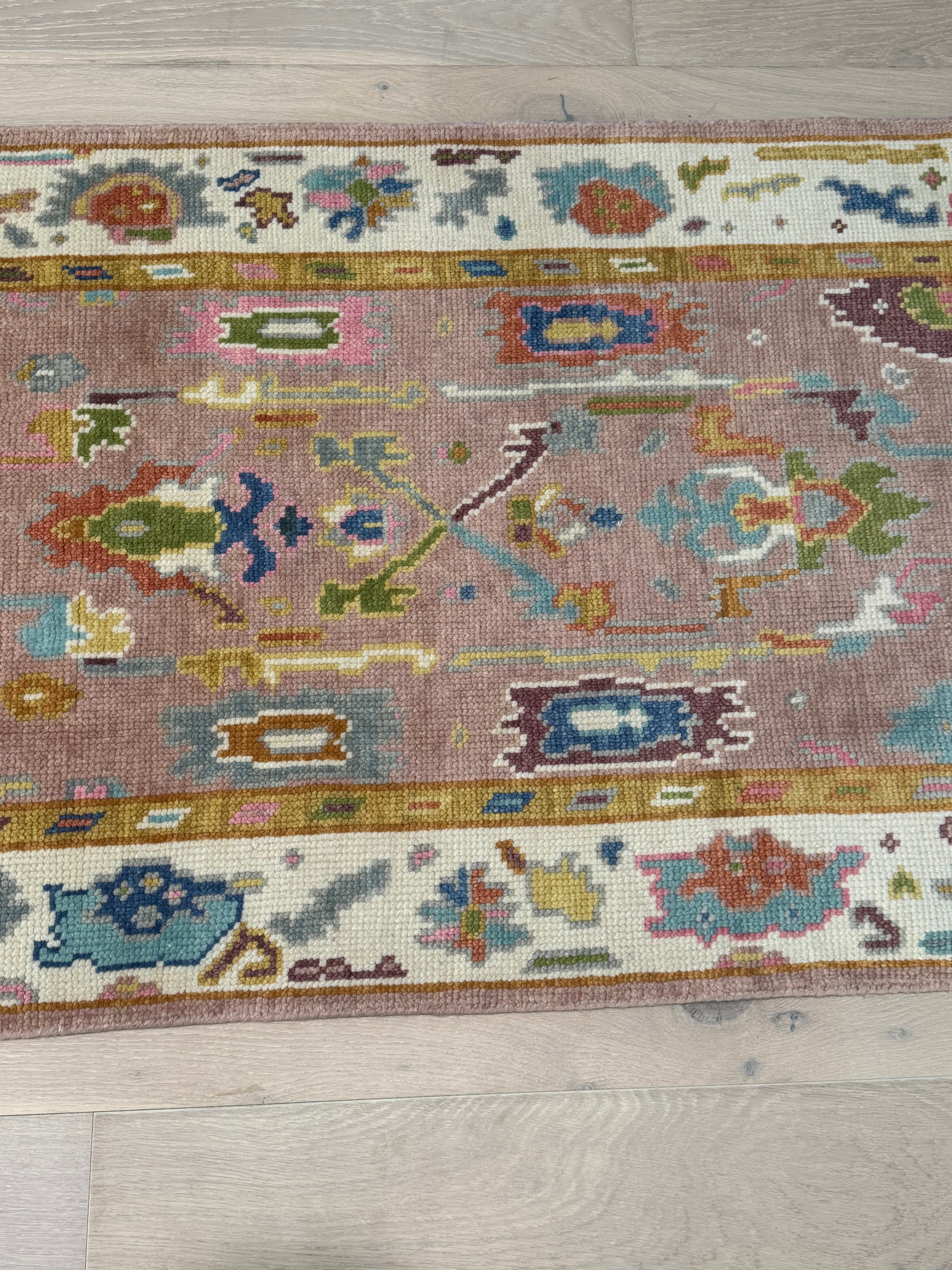 3.1' x 5' Ft. Contemporary Turkish Oushak Bohemian Hand Knotted Wool Area Rug – BR2581
