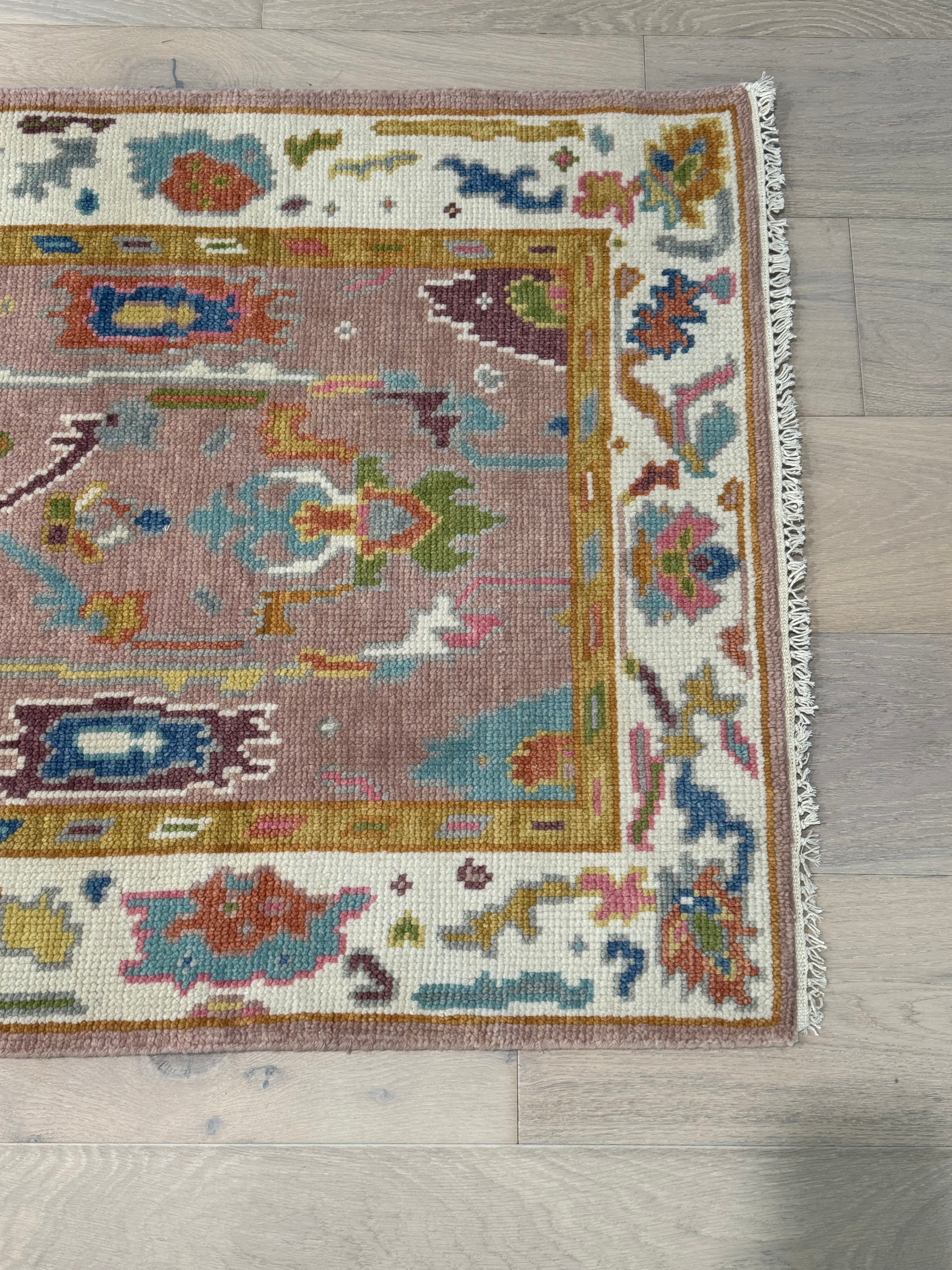 3.1' x 5' Ft. Contemporary Turkish Oushak Bohemian Hand Knotted Wool Area Rug – BR2581