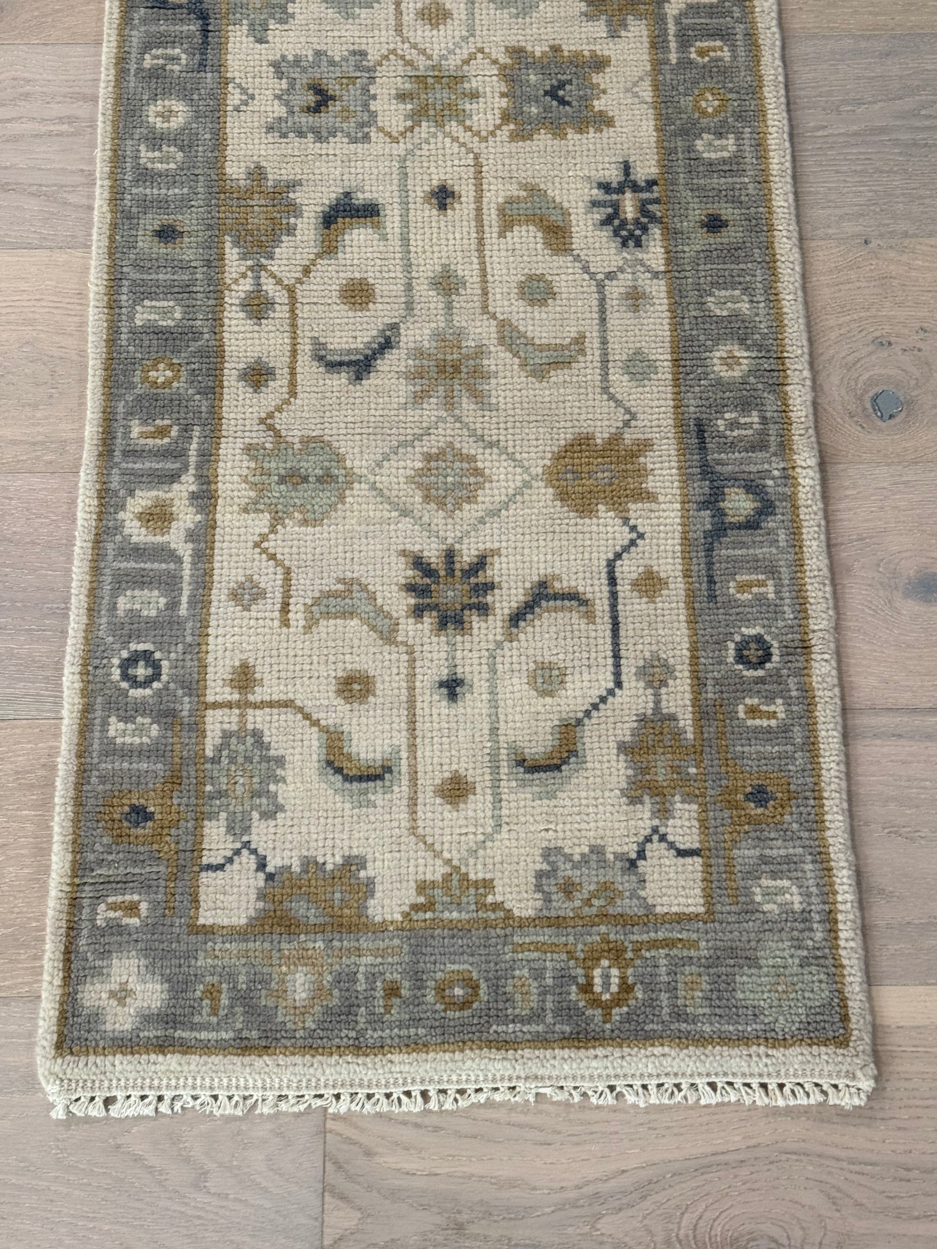 2.1’ x 8' Ft. Contemporary Turkish Oushak Bohemian Hand Knotted Wool Runner – BR2580