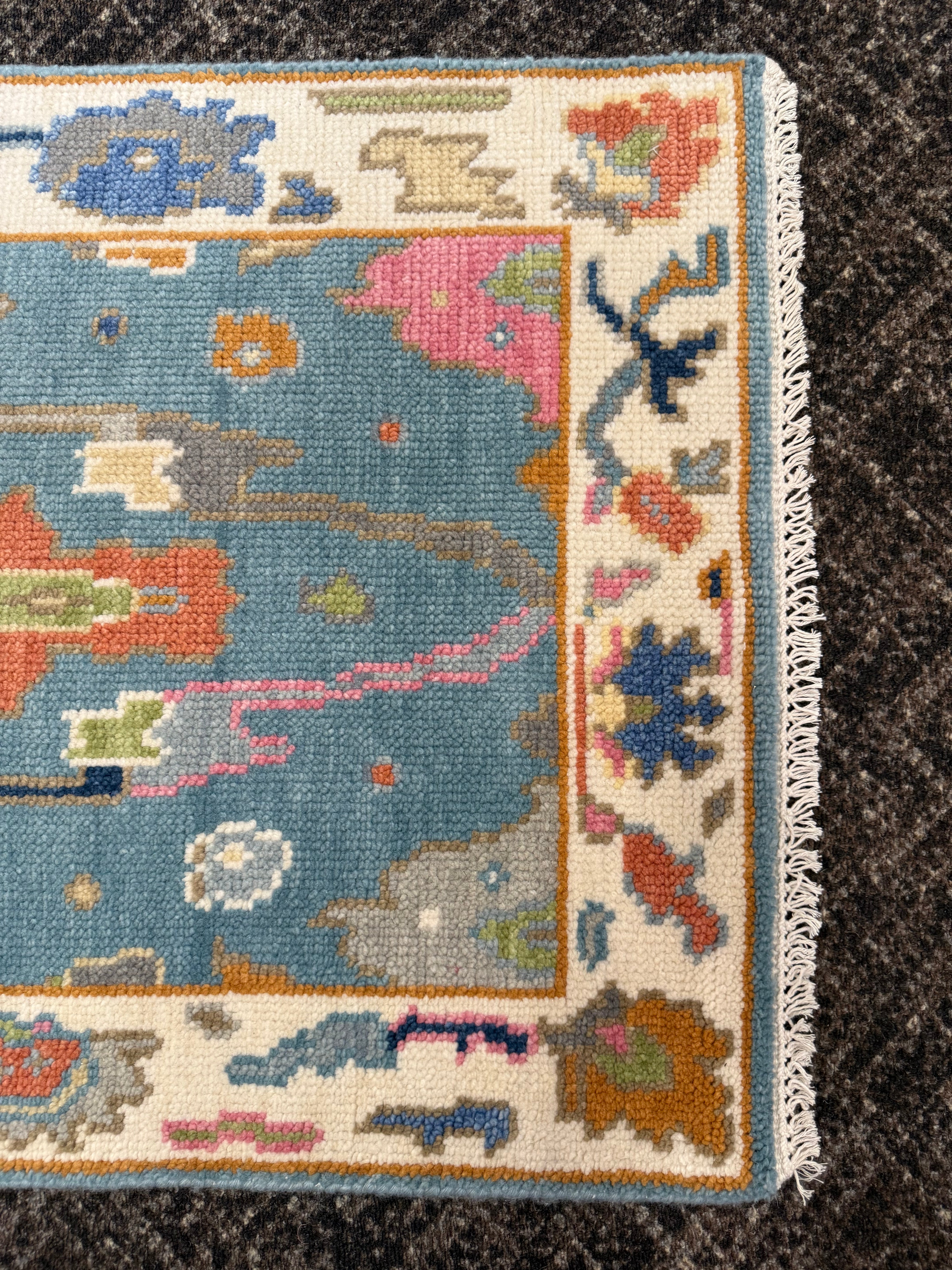 2.5' x 6' Ft. Contemporary Turkish Oushak Bohemian Hand Knotted Wool Runner – BR2560