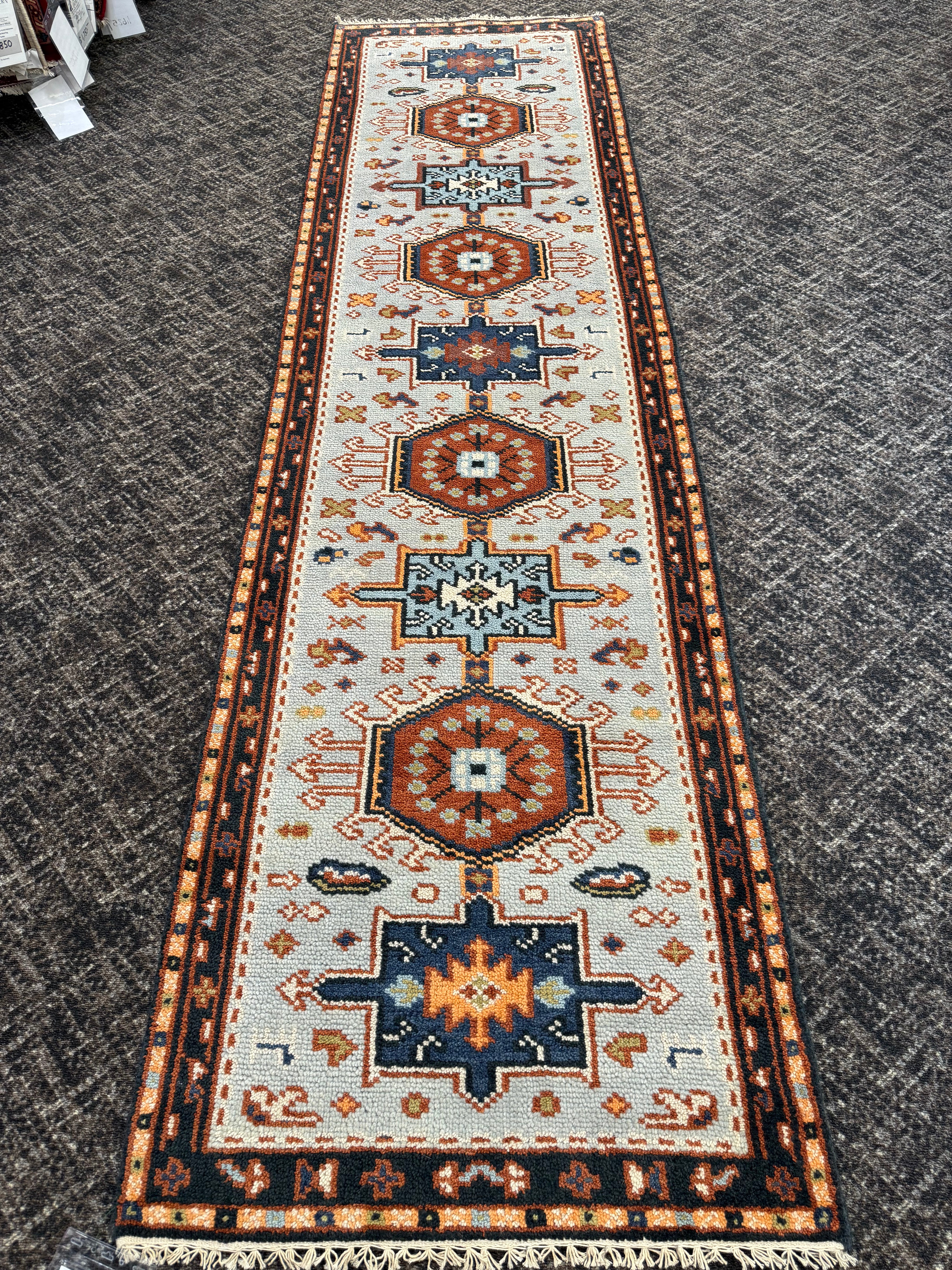2.8' x 10' Ft. Contemporary Turkish Oushak Bohemian Hand Knotted Wool Runner – BR2587