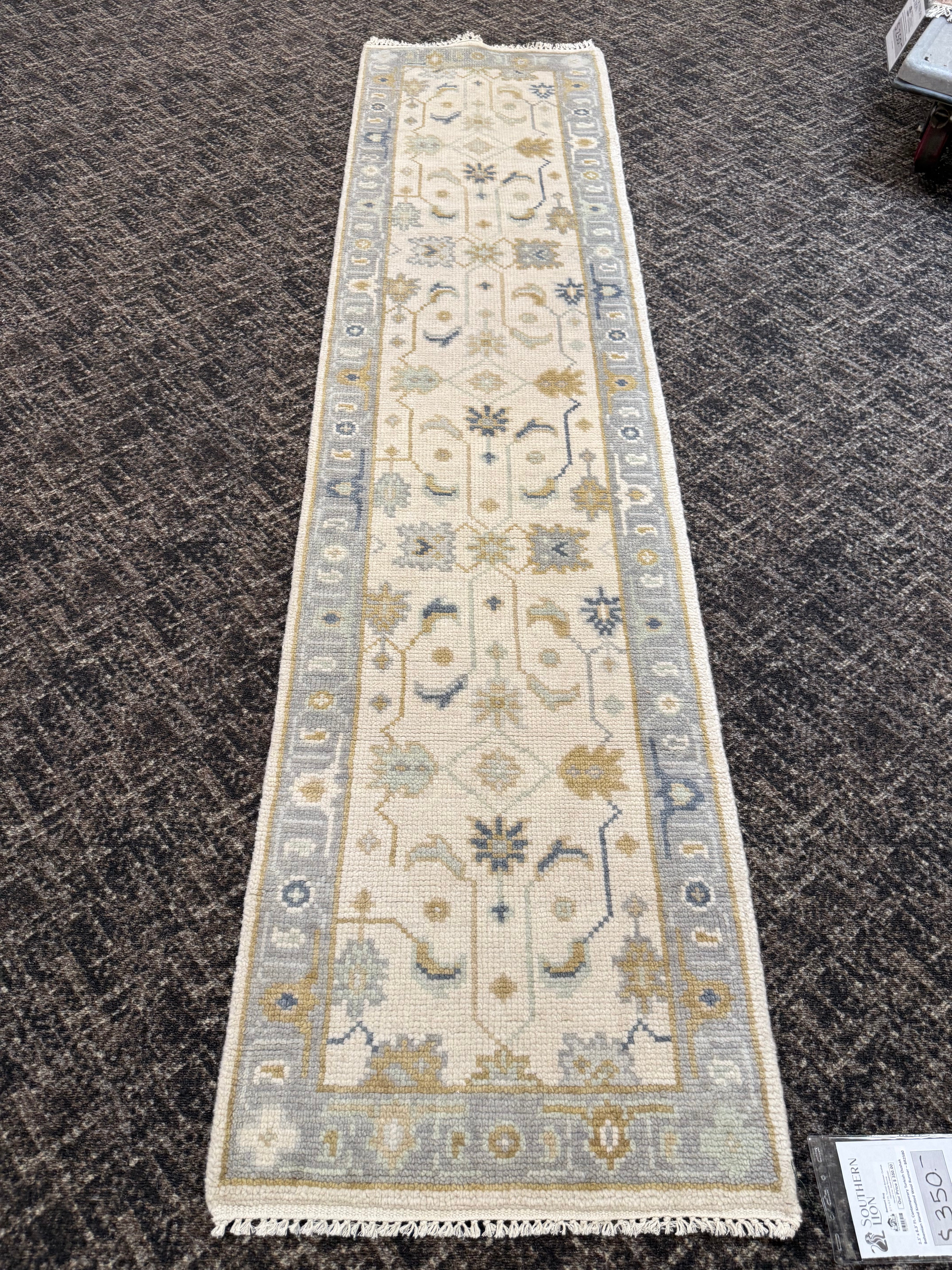 2.1’ x 8' Ft. Contemporary Turkish Oushak Bohemian Hand Knotted Wool Runner – BR2580