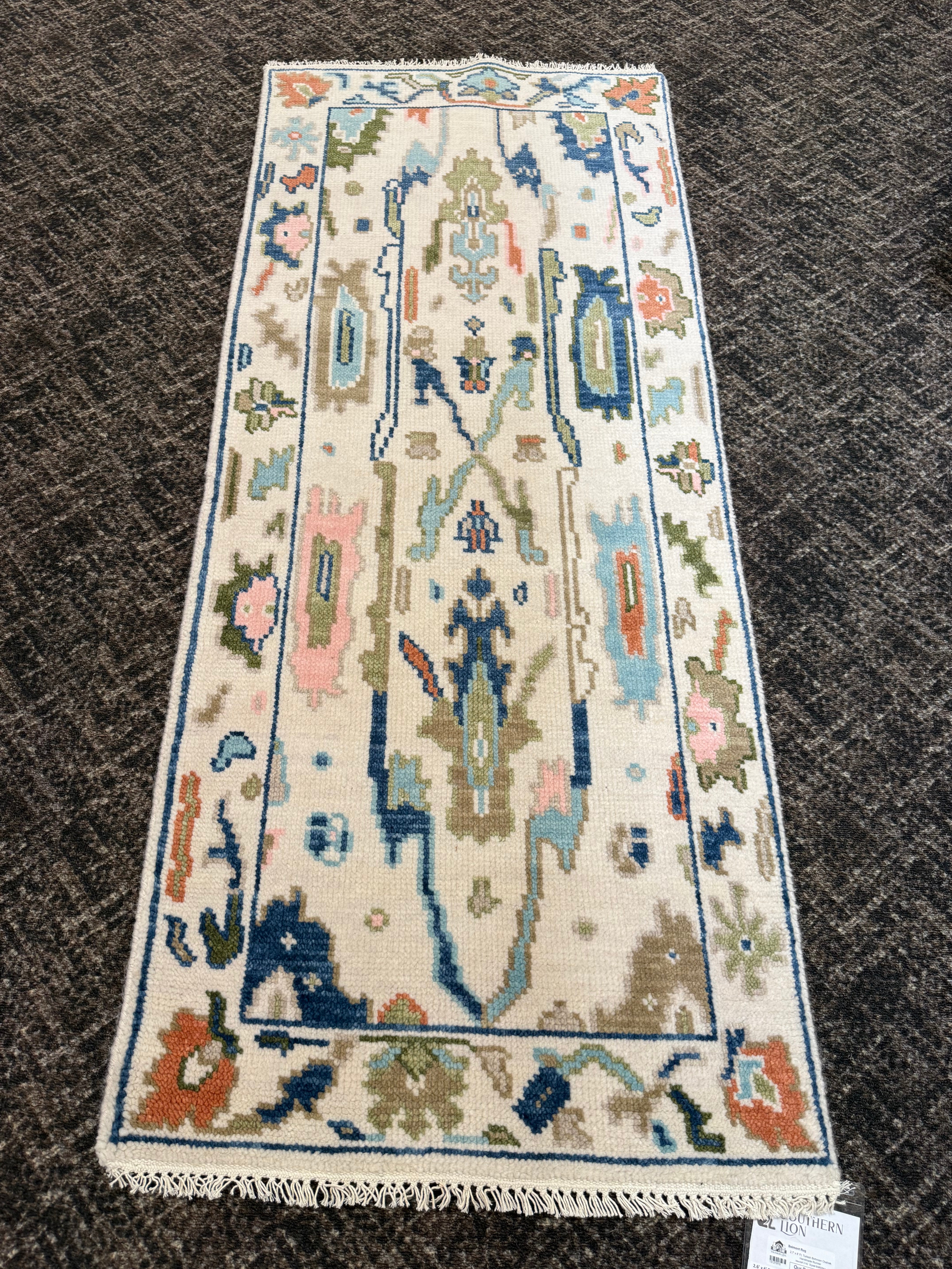 2 1//2’ x 6' Ft. Contemporary Turkish Oushak Bohemian Hand Knotted Wool Runner / Rug - BR2584