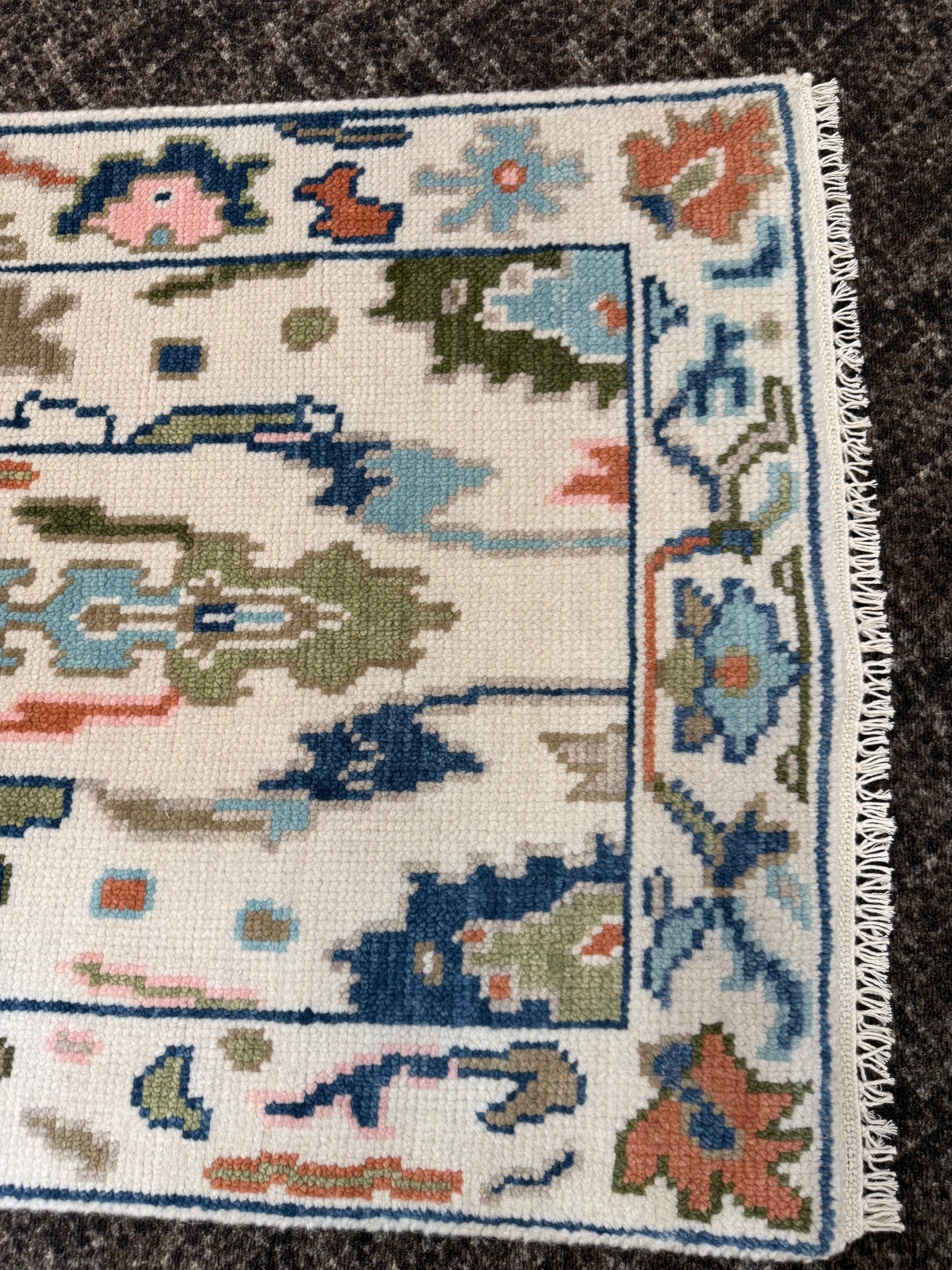 2 1//2’ x 6' Ft. Contemporary Turkish Oushak Bohemian Hand Knotted Wool Runner / Rug - BR2564