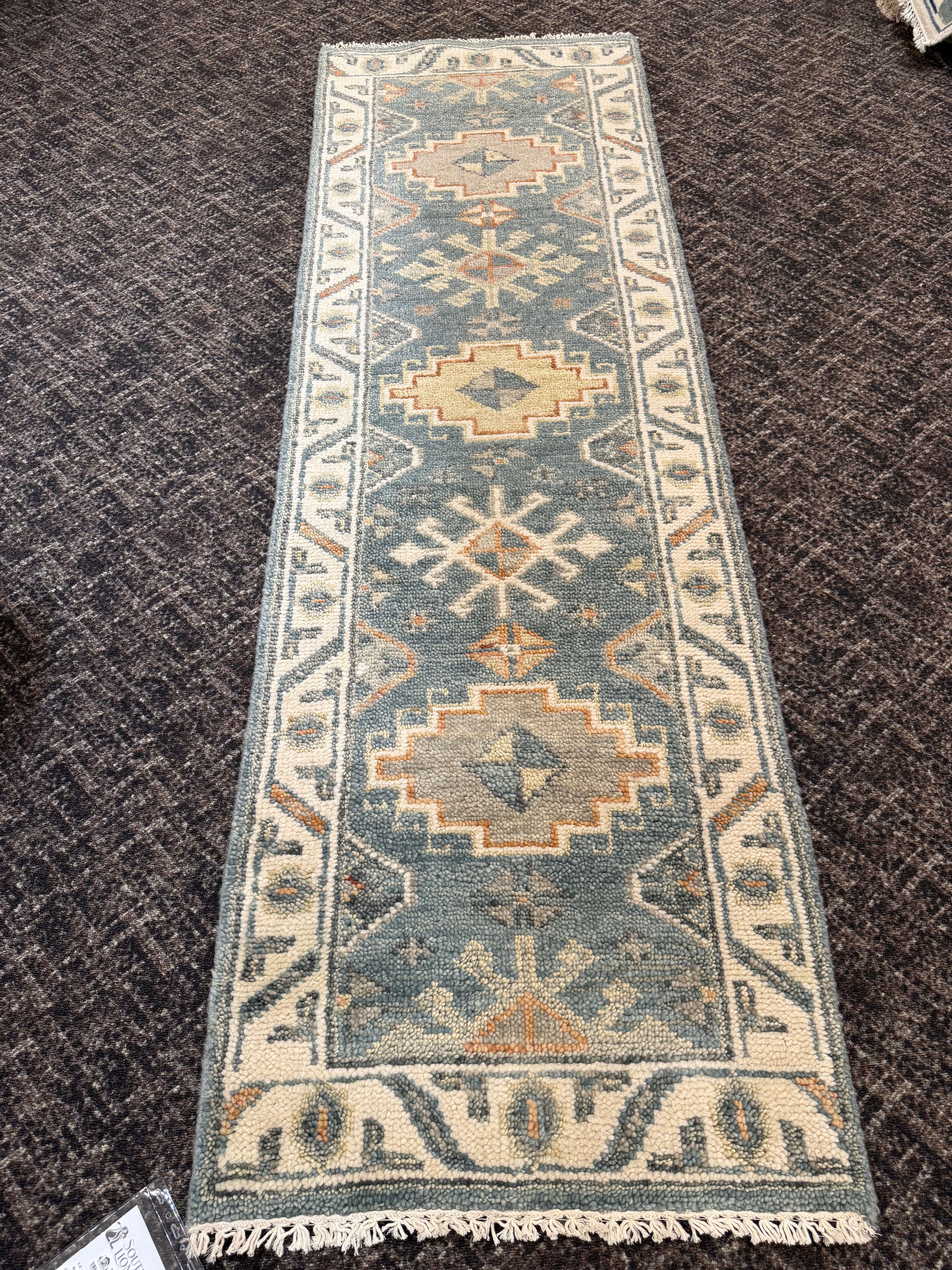 2 1/2’ x 8' Ft. Contemporary Turkish Oushak Bohemian Hand Knotted Wool Runner – BR2588