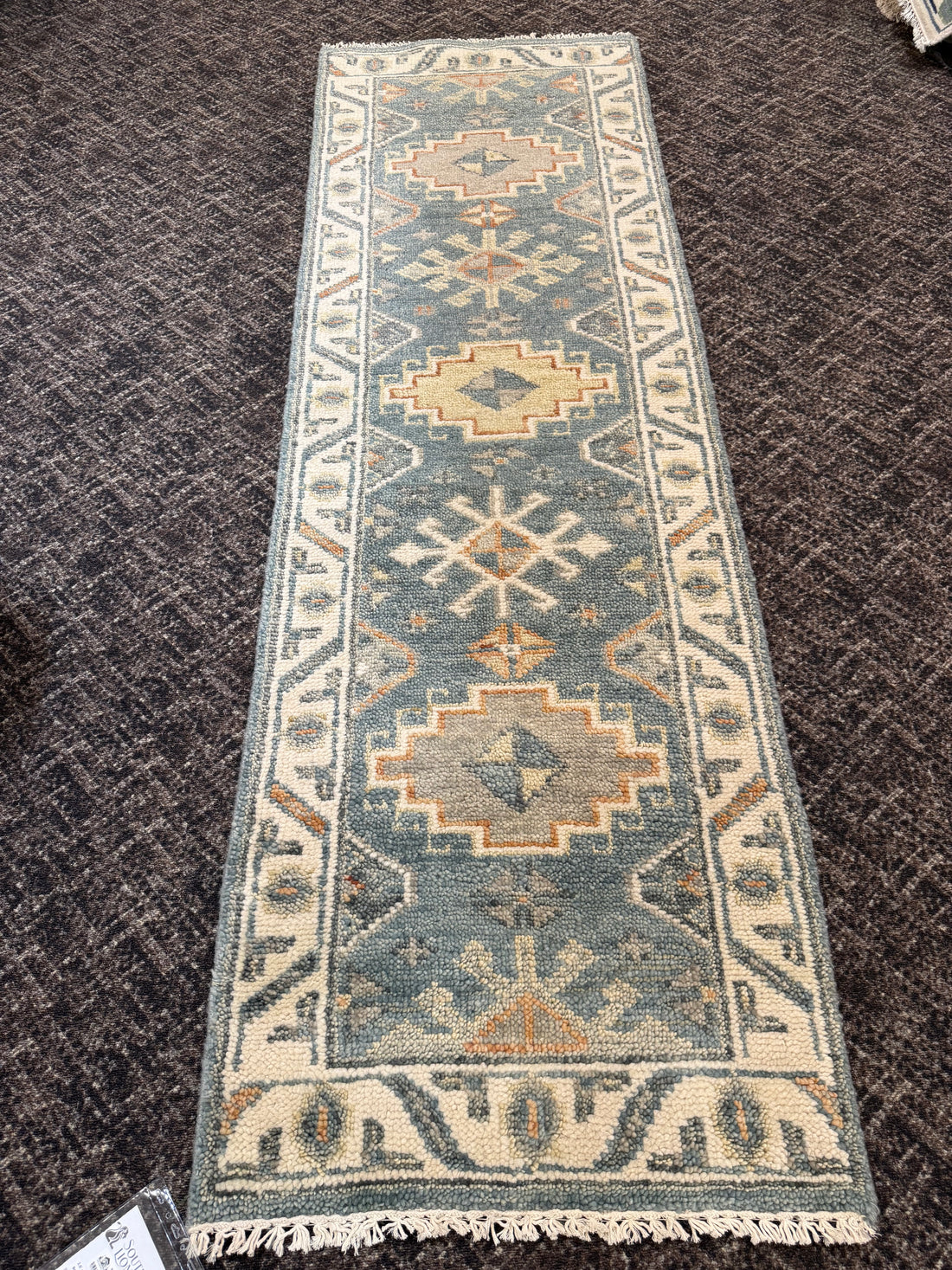 2 1/2’ x 8' Ft. Contemporary Turkish Oushak Bohemian Hand Knotted Wool Runner – BR2588