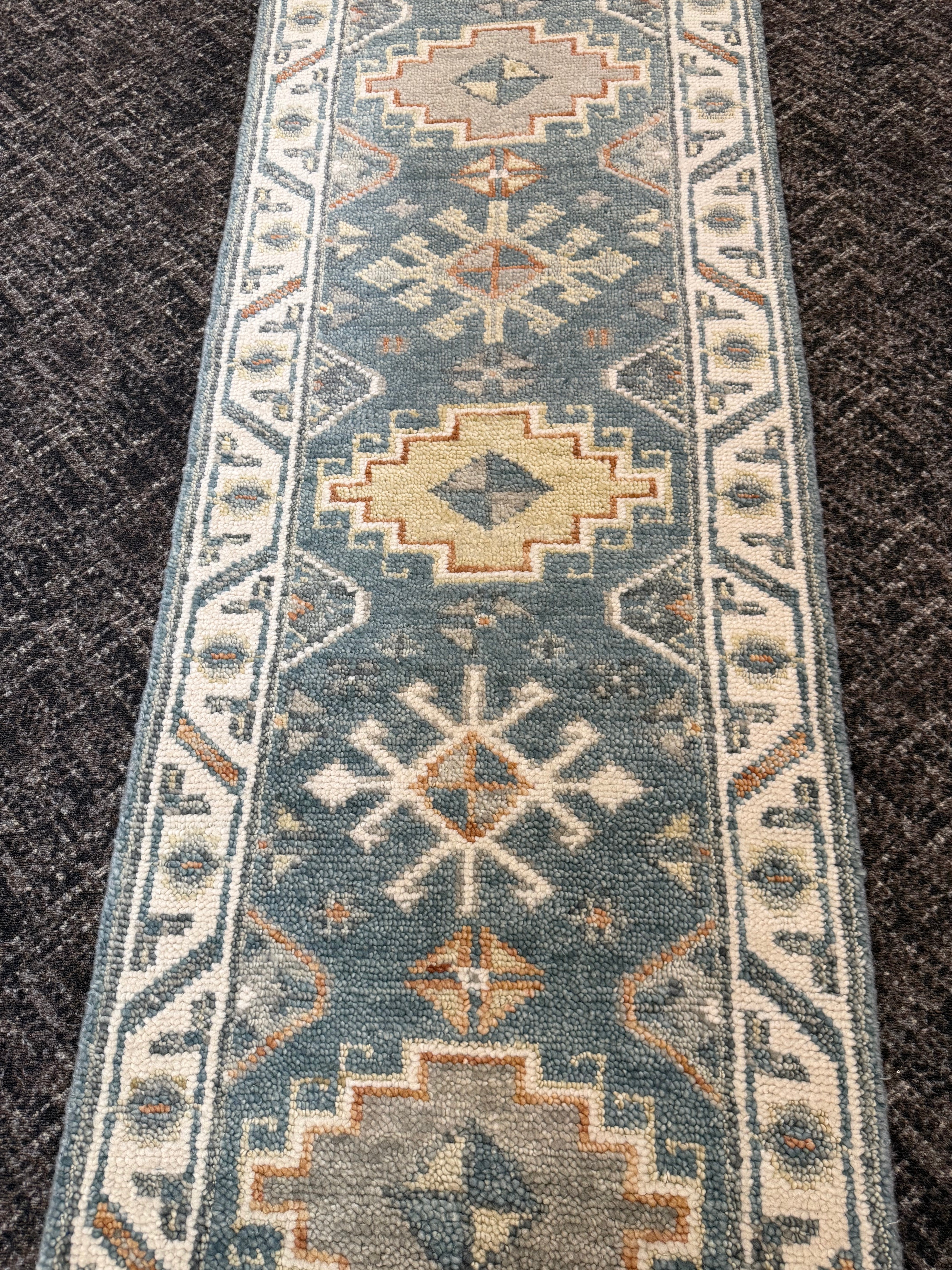 2 1/2’ x 8' Ft. Contemporary Turkish Oushak Bohemian Hand Knotted Wool Runner – BR2588