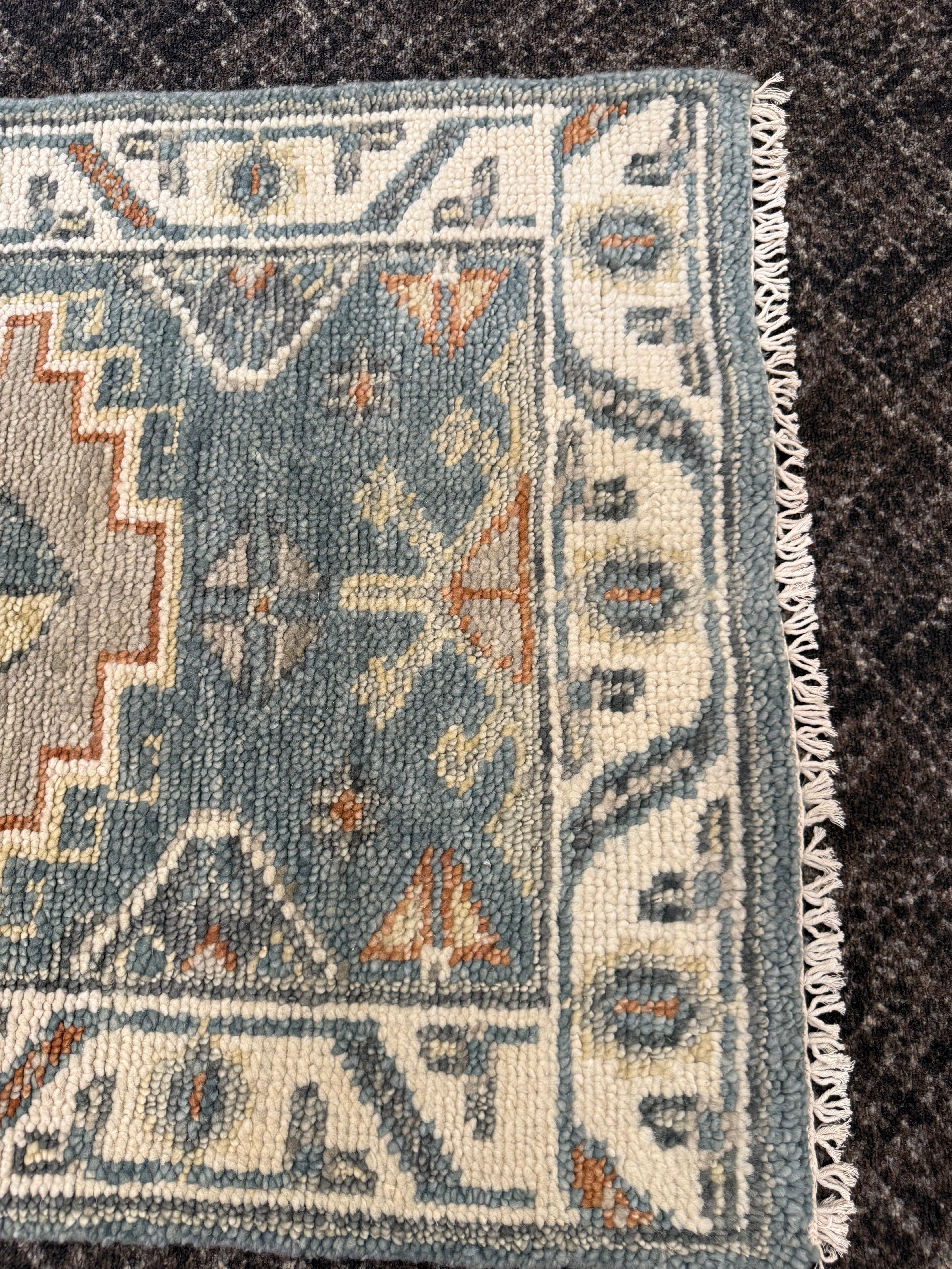 2 1/2’ x 8' Ft. Contemporary Turkish Oushak Bohemian Hand Knotted Wool Runner – BR2588