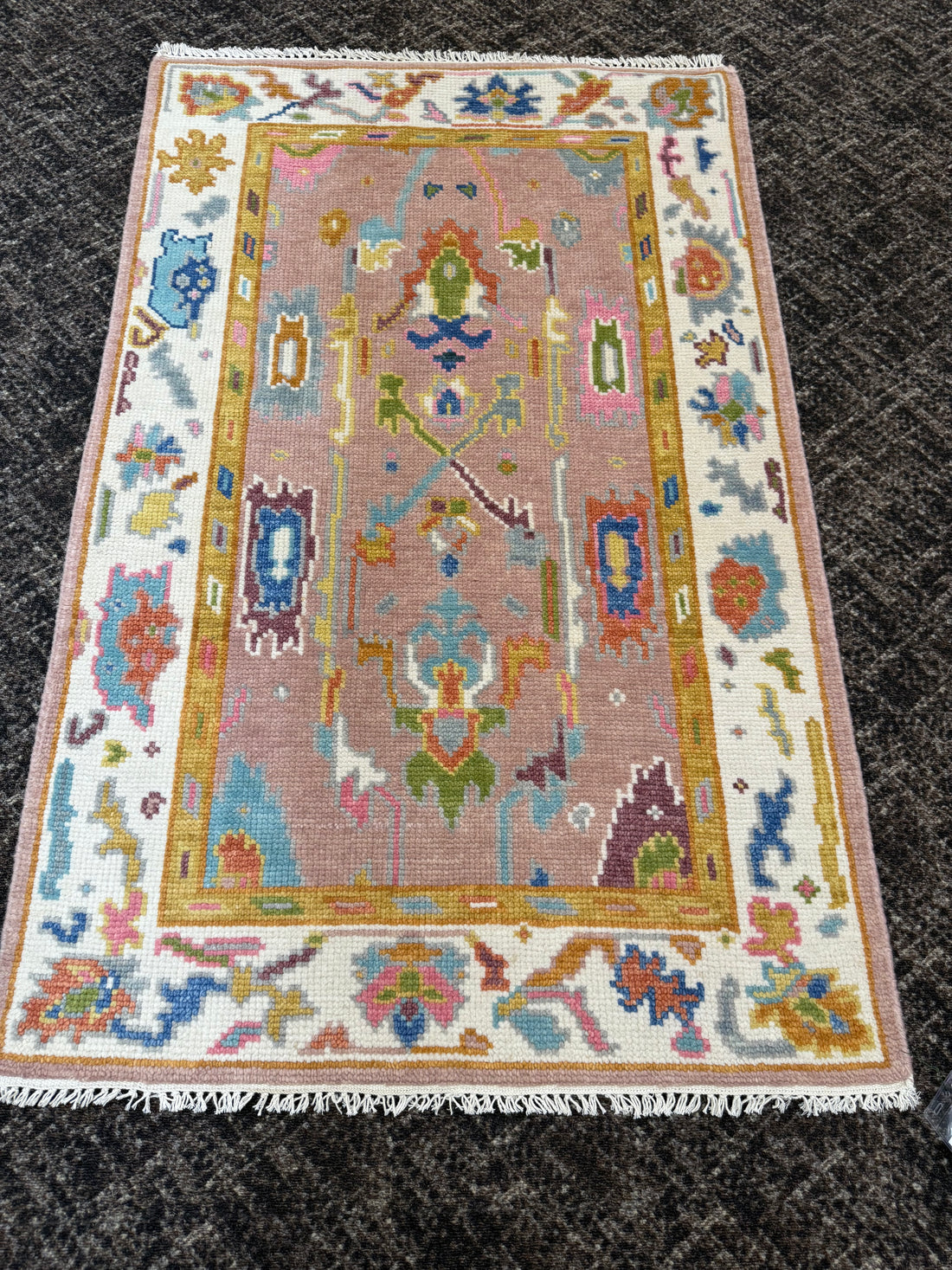 3.1' x 5' Ft. Contemporary Turkish Oushak Bohemian Hand Knotted Wool Area Rug – BR2581