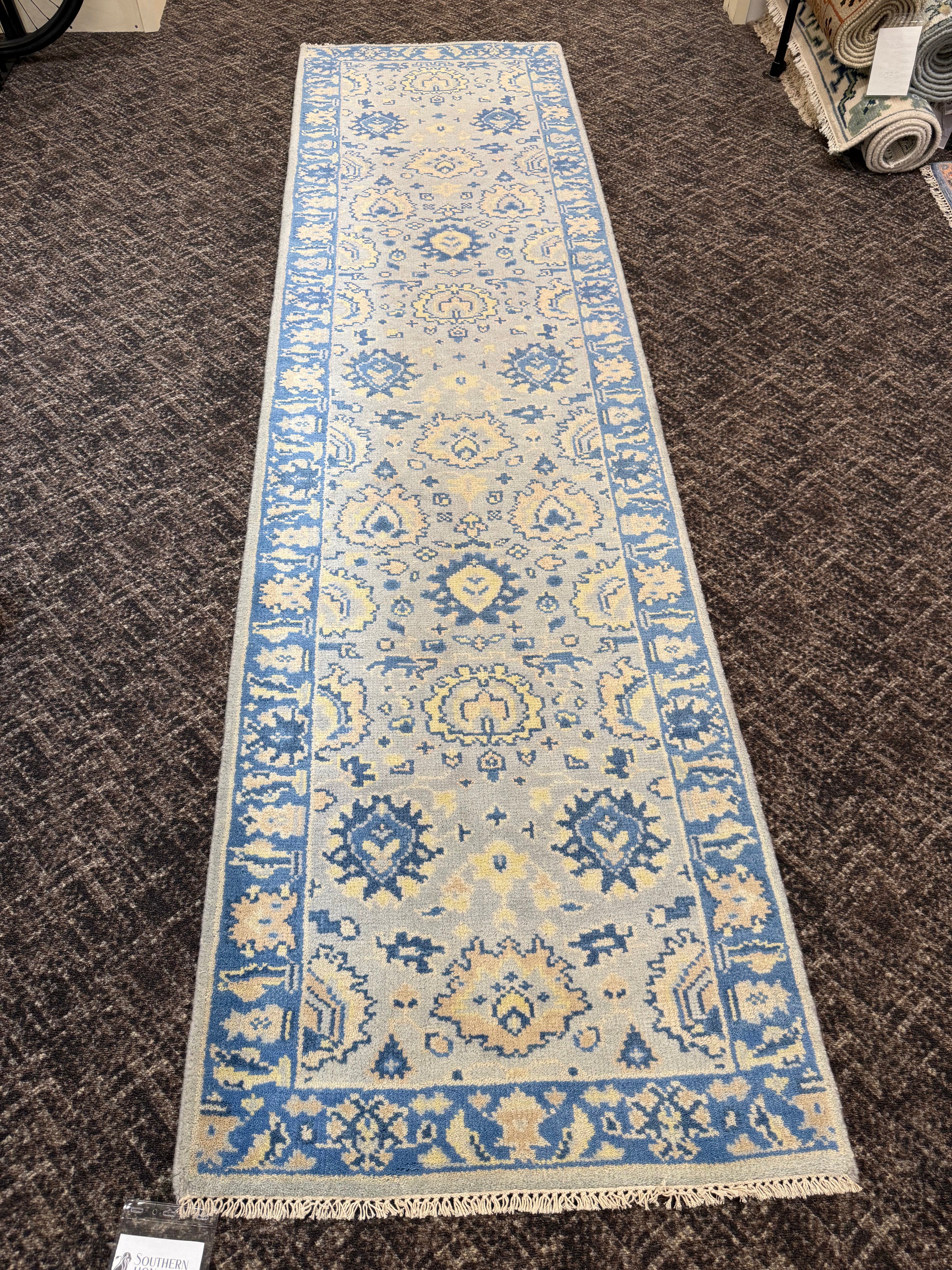 2.8’ x 10' Ft. Contemporary Turkish Oushak Bohemian Hand Knotted Wool Runner – BR2585