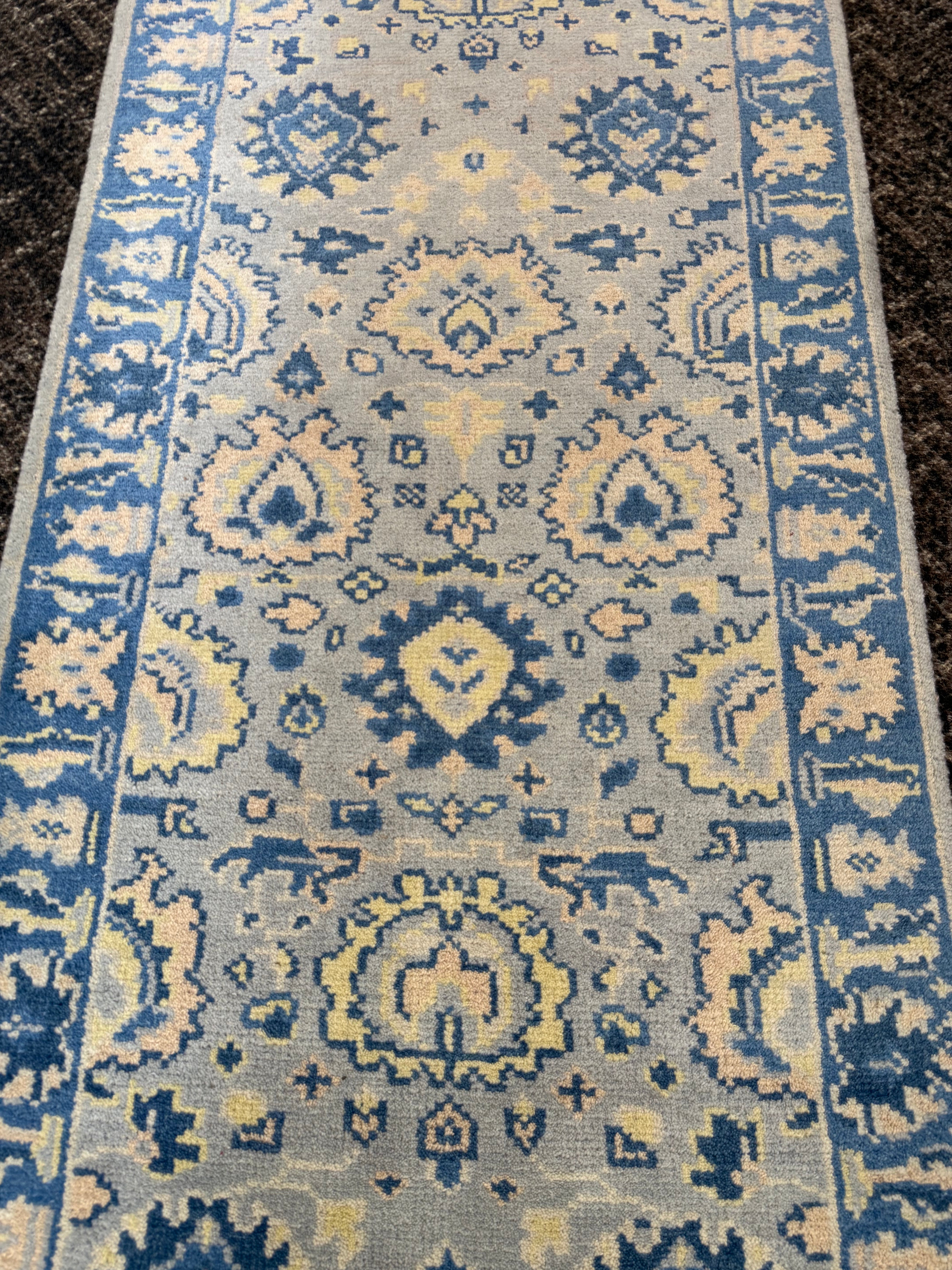 2.8’ x 10' Ft. Contemporary Turkish Oushak Bohemian Hand Knotted Wool Runner – BR2585