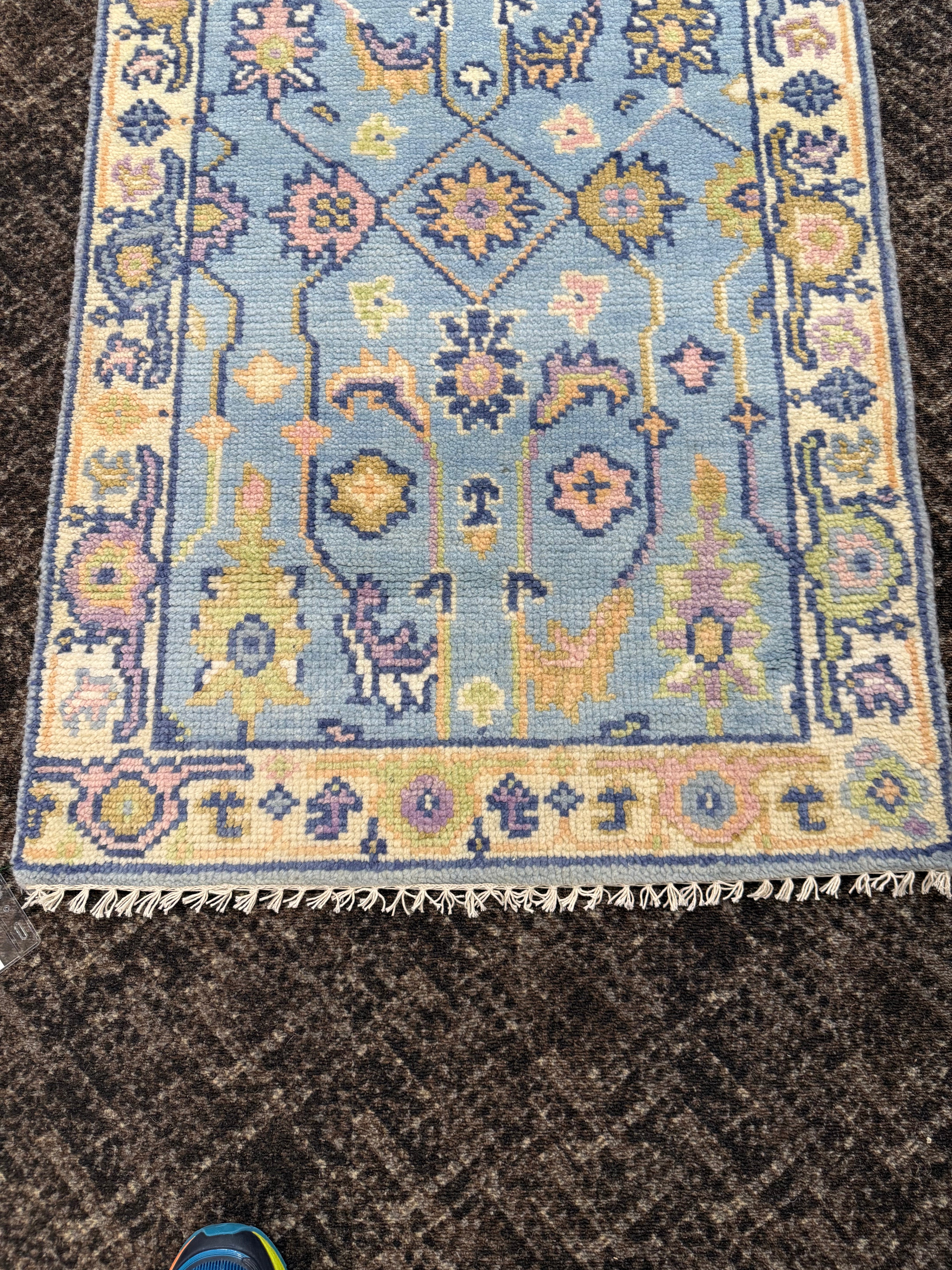 2.7’ x 8' Ft. Contemporary Turkish Oushak Bohemian Hand Knotted Wool Runner – BR2503