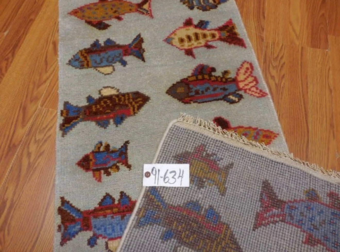 2’ x 8' Ft. Contemporary Fish / Sea Design Turkish Oushak Bohemian Hand Knotted Wool Runner / Rug - BR2614