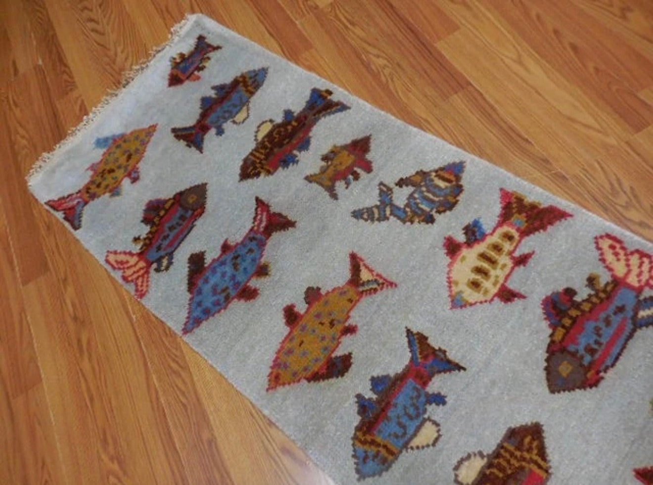 2’ x 8' Ft. Contemporary Fish / Sea Design Turkish Oushak Bohemian Hand Knotted Wool Runner / Rug - BR2614