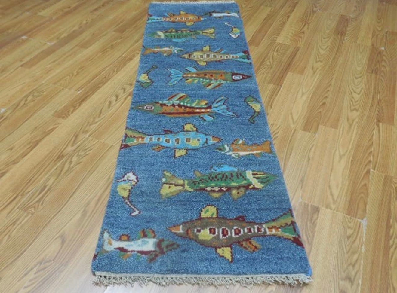 2’ x 6' Ft. Contemporary Fish / Sea Design Turkish Oushak Bohemian Hand Knotted Wool Runner / Rug - BR2626