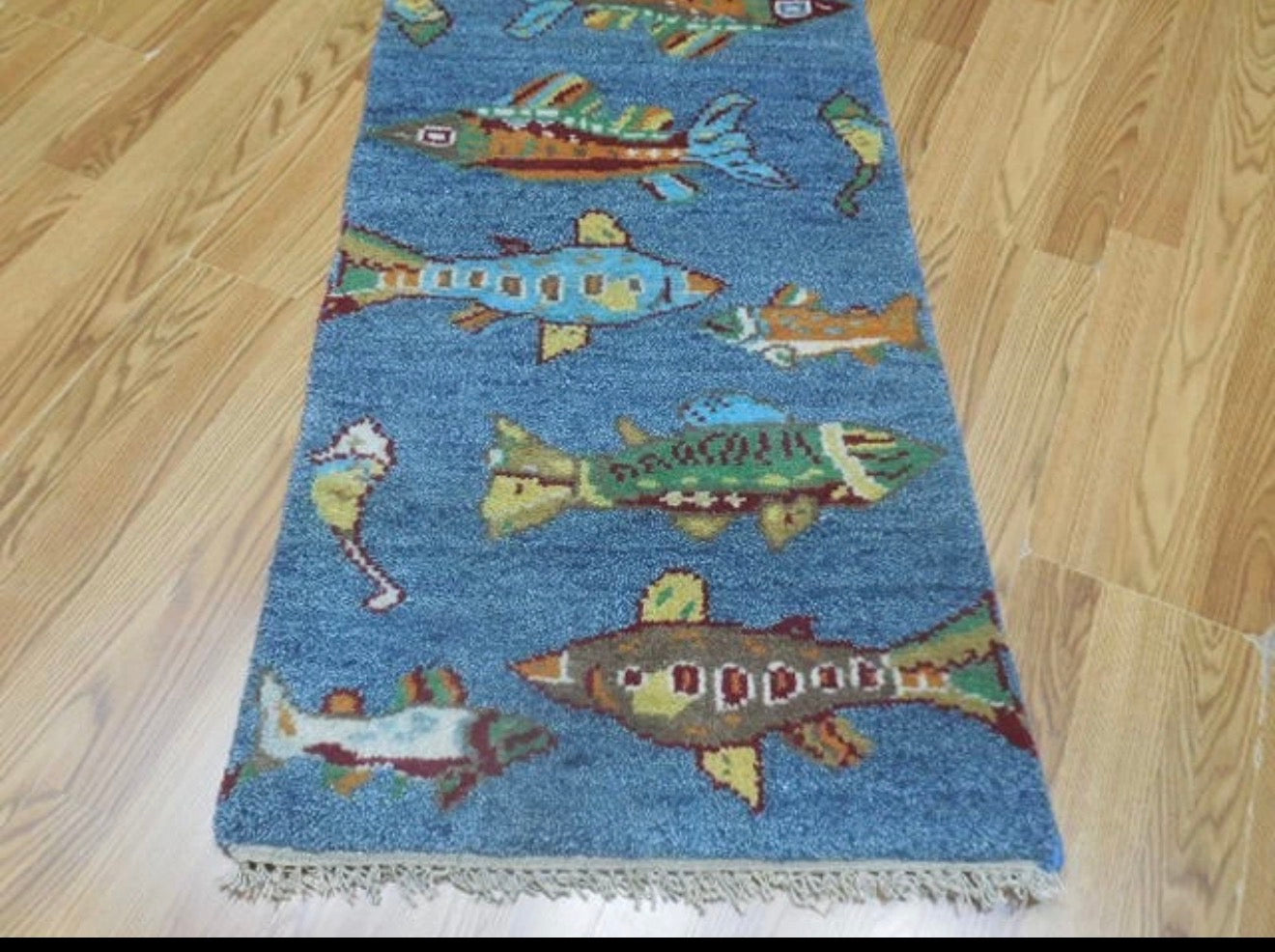 2’ x 6' Ft. Contemporary Fish / Sea Design Turkish Oushak Bohemian Hand Knotted Wool Runner / Rug - BR2626