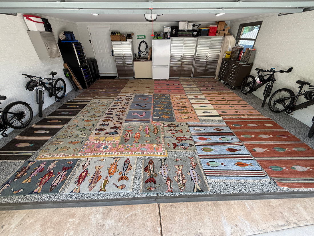 2' x 6' Ft. Fun Colorful Fish Design Turkish Hand Knotted Kilim Wool Rug / Runner - BR3036