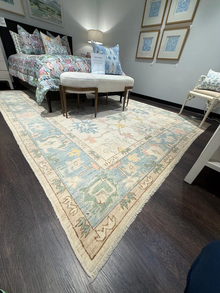 9’x11’ Ft. Turkish Bohemian Oushak Contemporary Hand Knotted Wool Area Rug - BR2520
