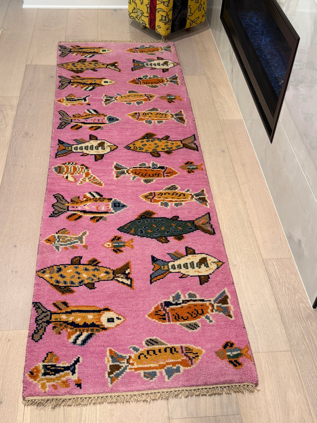 2.6' x 8' Ft. Fun Colorful Fish Design Turkish Hand Knotted Wool Rug / Runner - 3029
