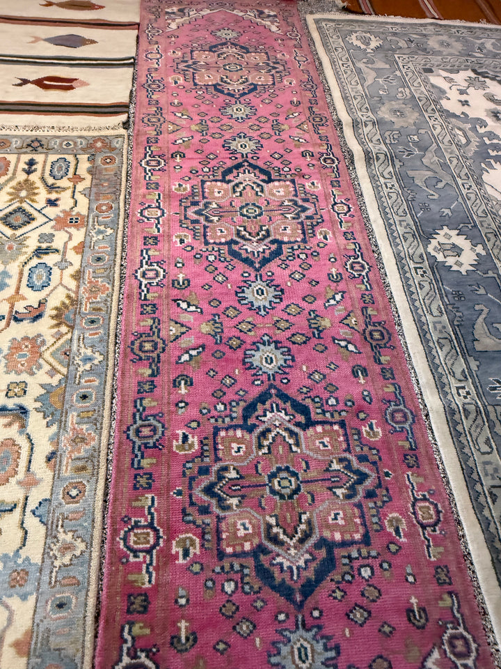 3' x 12' Ft. Stunning Contemporary Geometrical Turkish Oushak Bohemian Hand Knotted Wool Runner – BR3059