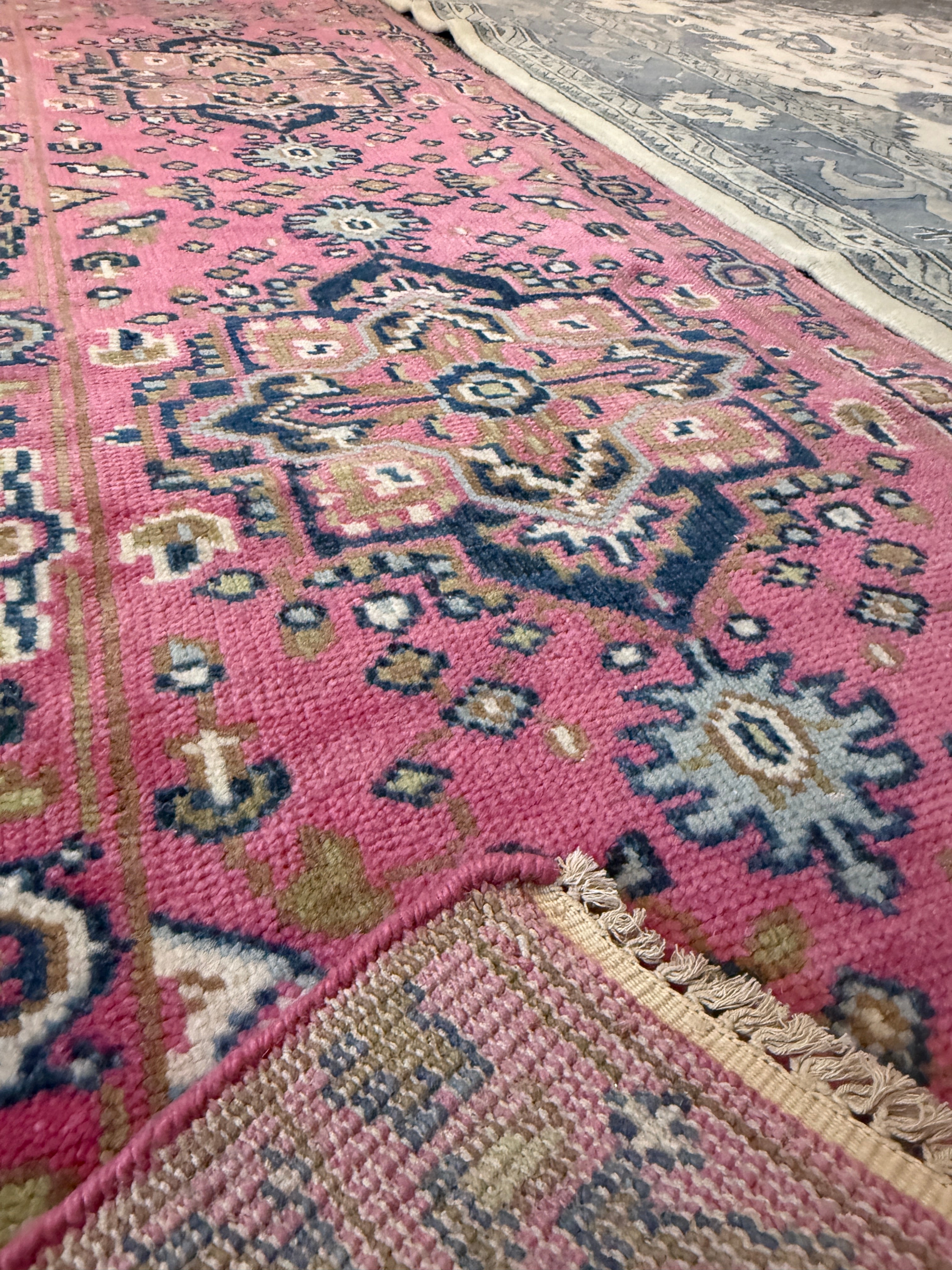 3' x 12' Ft. Stunning Contemporary Geometrical Turkish Oushak Bohemian Hand Knotted Wool Runner – BR3059