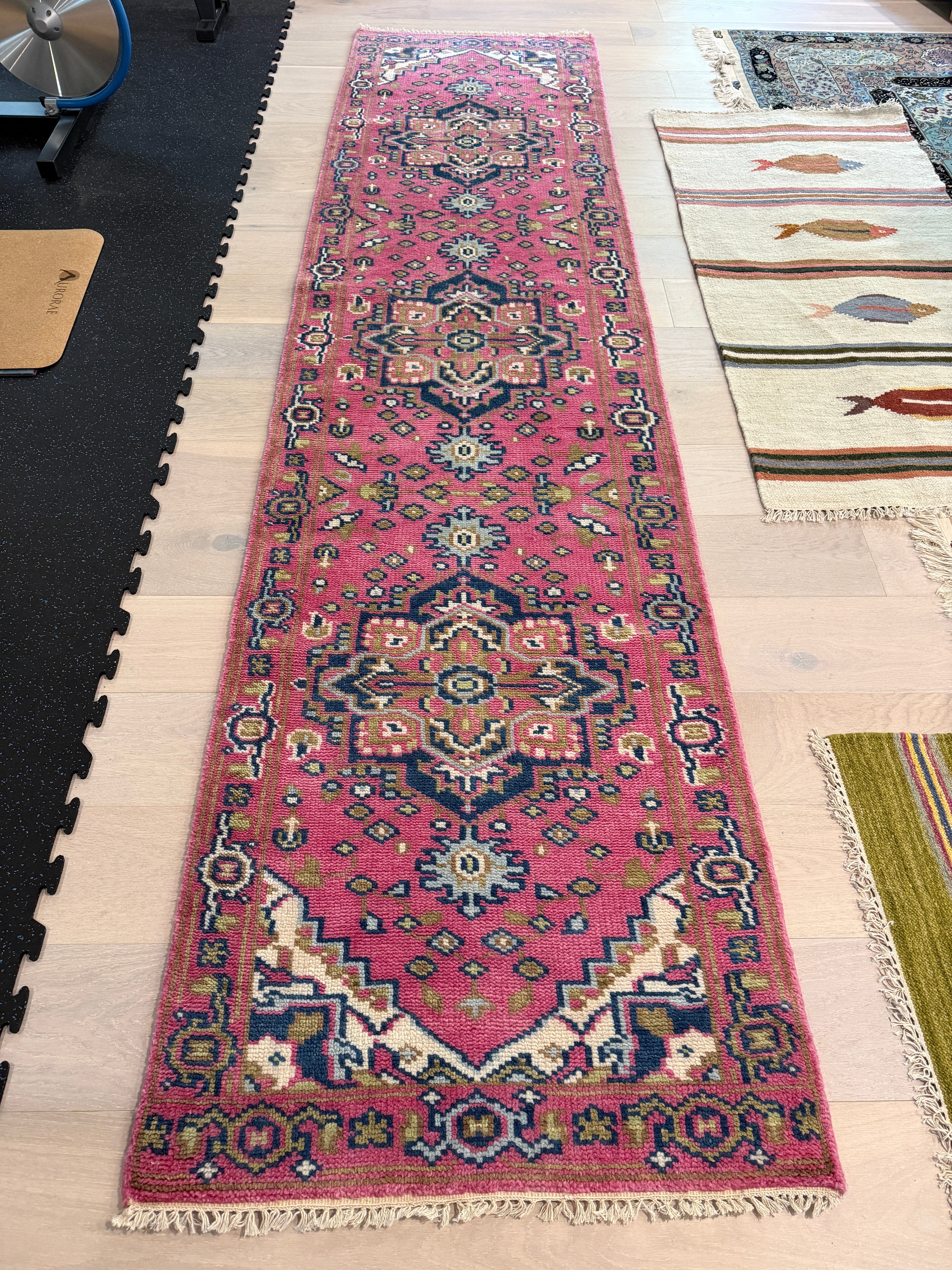 3' x 12' Ft. Stunning Contemporary Geometrical Turkish Oushak Bohemian Hand Knotted Wool Runner – BR3059